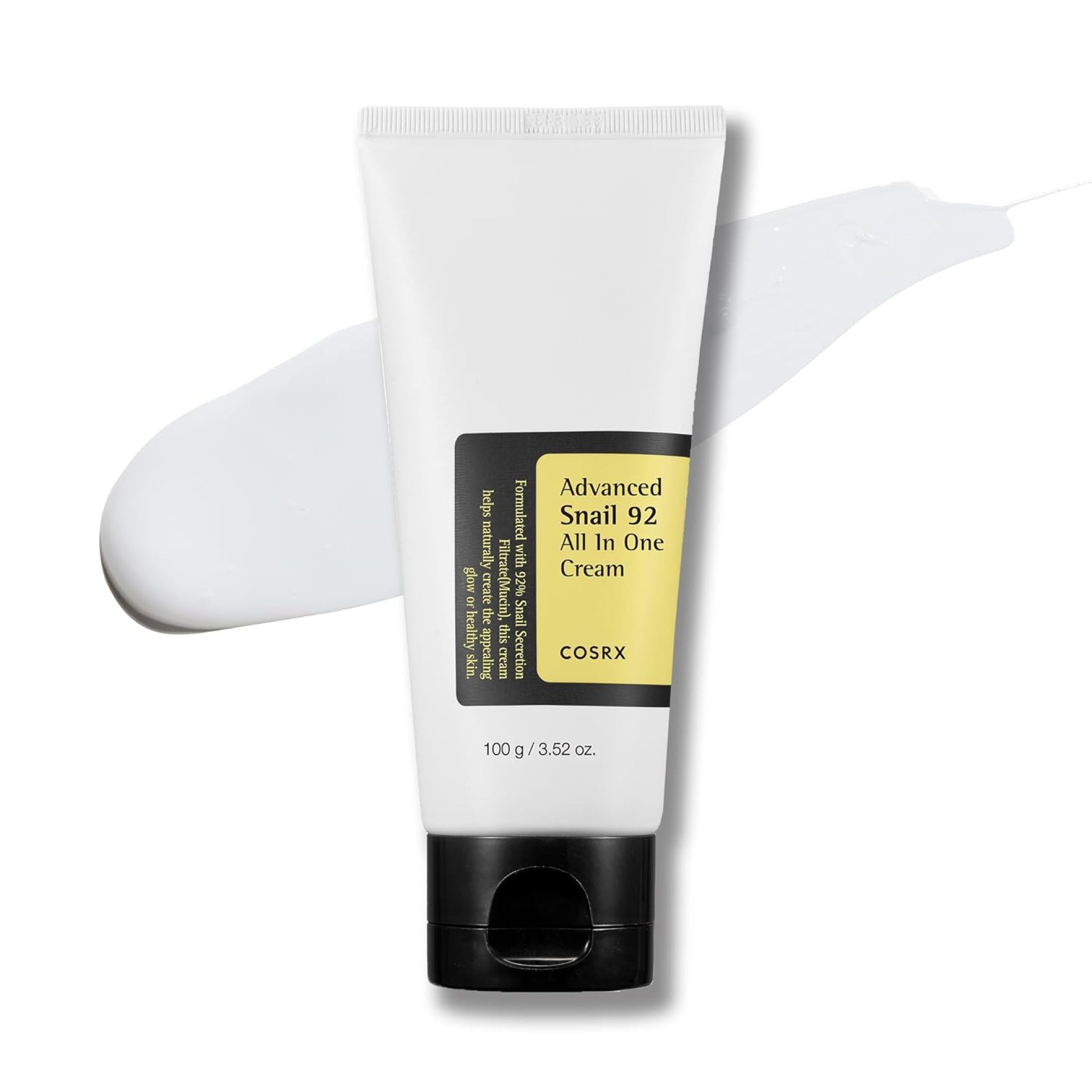 COSRX Snail Mucin 92% Moisturizer, Daily Repair Face Gel Cream Tube Type for Dry, Sensitive Skin, Not Tested on Animals, No Parabens, No Sulfates, No Phthalates, Korean Skincare (3.52Fl Oz / 100g) COSRX Snail Mucin 92% Moisturizer, Daily Repair Face Gel Cream Tube Type for Dry, Sensitive Skin, Not Tested on Animals, No Parabens, No Sulfates, No Phthalates, Korean Skincare (3.52Fl Oz / 100g)