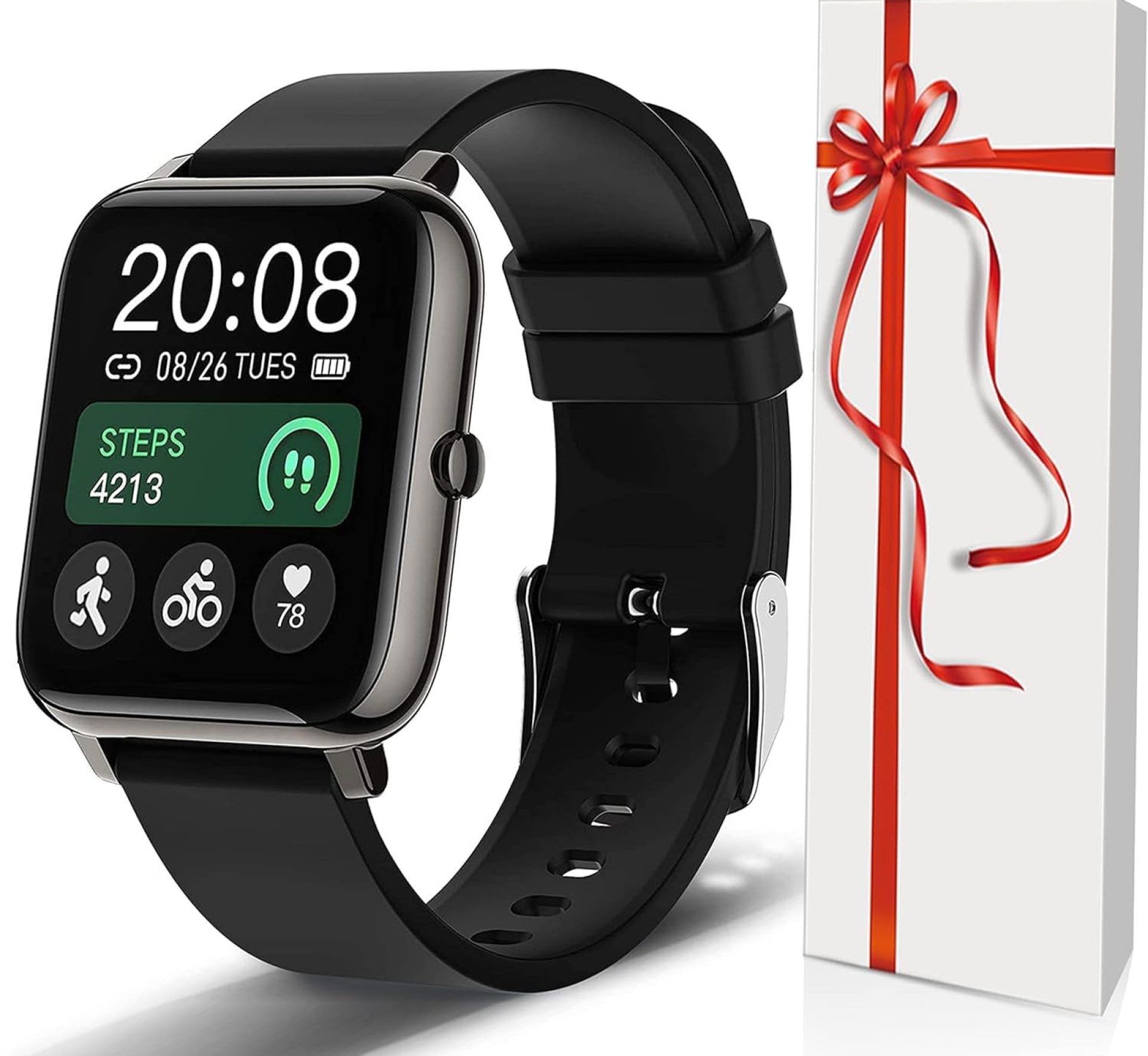Popglory Smart Watch, Smartwatch with Blood Pressure, Blood Oxygen Monitor, Fitness Tracker with Heart Rate Monitor, Full Touch Fitness Watch for Android & iOS for Men Women (Dark) Popglory Smart Watch, Smartwatch with Blood Pressure, Blood Oxygen Monitor, Fitness Tracker with Heart Rate Monitor, Full Touch Fitness Watch for Android & iOS for Men Women (Dark)