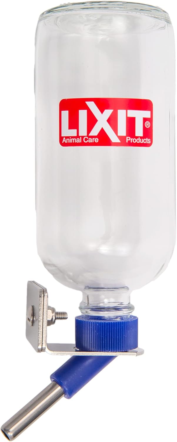 Lixit Glass Water Bottles for Rabbits, Ferrets, Small Birds, Guinea Pigs, Rats, Hamsters and Other Pets (16ozHD) Lixit Glass Water Bottles for Rabbits, Ferrets, Small Birds, Guinea Pigs, Rats, Hamsters and Other Pets (16ozHD)