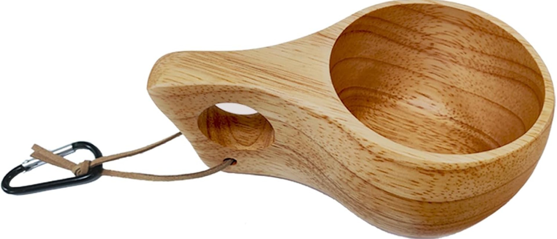 Camping Cup for Kuksa, Wood Cup Essential Equipment for Bushcraft Gear Also Camping Essentials Wooden Cup Made by Traditional Hand Carving and Equipped with Hanging Rope and AHandle Camping Cup for Kuksa, Wood Cup Essential Equipment for Bushcraft Gear Also Camping Essentials Wooden Cup Made by Traditional Hand Carving and Equipped with Hanging Rope and AHandle
