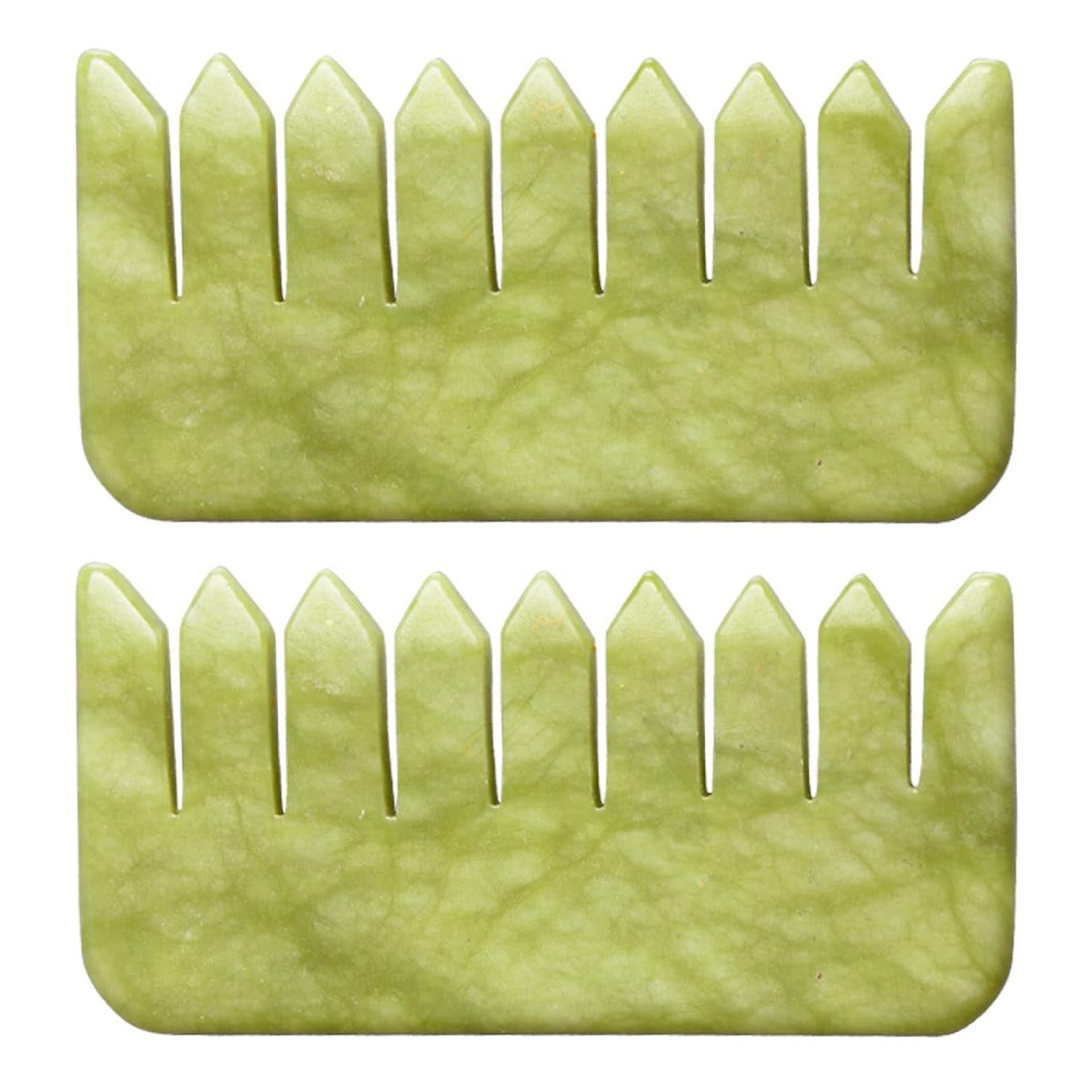 Jade Gua Sha Comb, 2pcs Green Jade Massage Comb Tool for Head Caring, Relax Head Scalp Deep Tissue Point Massager Scraping Therapy Tool Jade Gua Sha Comb, 2pcs Green Jade Massage Comb Tool for Head Caring, Relax Head Scalp Deep Tissue Point Massager Scraping Therapy Tool