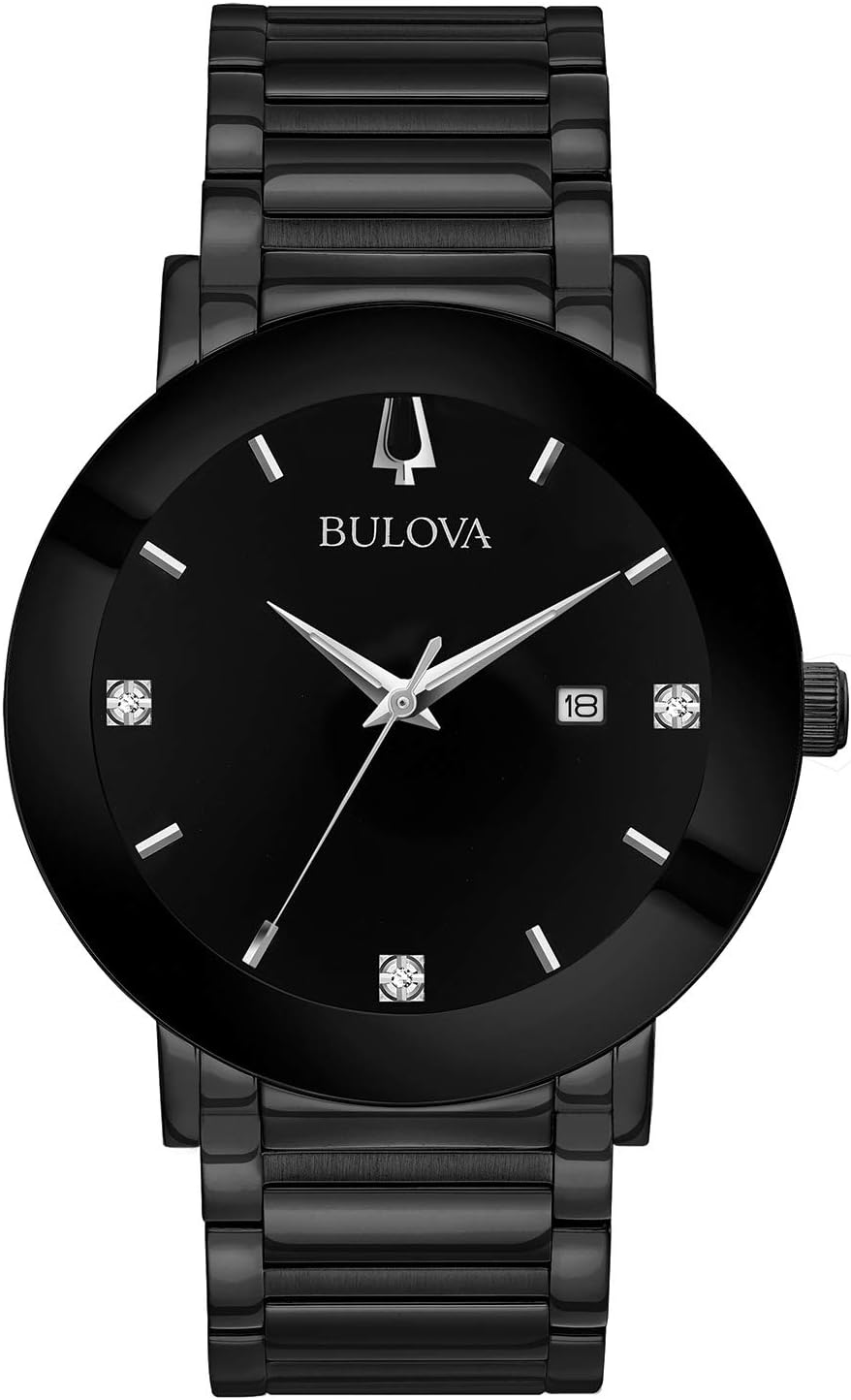Bulova Men’s 3-Hand Quartz Watch with Diamond Dial and Edge to Edge Crystal Bulova Men’s 3-Hand Quartz Watch with Diamond Dial and Edge to Edge Crystal