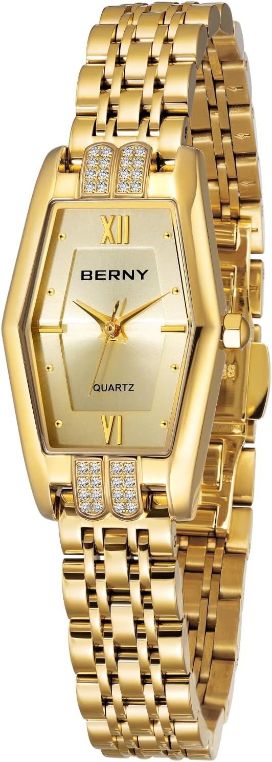 BERNY Gold Watches for Women Dainty Hexagon Ladies Quartz Wrist Watches Stainless Steel Band Fashion Analog Watch Luxury Bracelet BERNY Gold Watches for Women Dainty Hexagon Ladies Quartz Wrist Watches Stainless Steel Band Fashion Analog Watch Luxury Bracelet