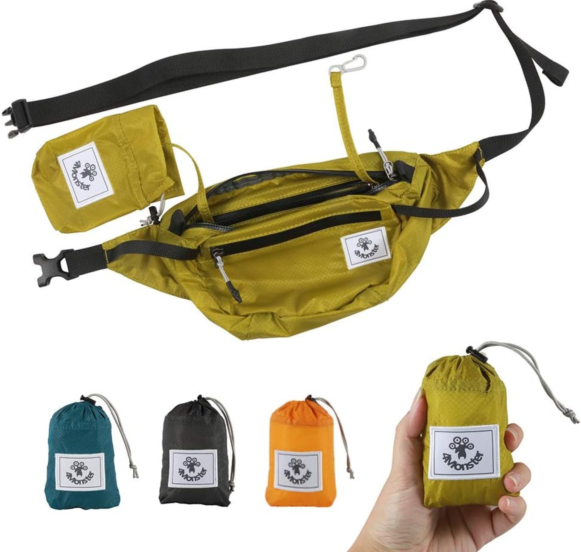 4Monster Hiking Waist Packs Portable,Water Resistant Fanny Bag with Adjustable Strap,Lightweight Crossbody Chest Bag Slim Bag 4Monster Hiking Waist Packs Portable,Water Resistant Fanny Bag with Adjustable Strap,Lightweight Crossbody Chest Bag Slim Bag