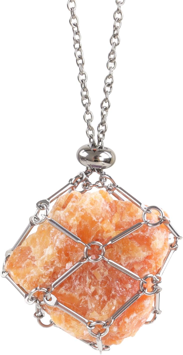 Anjiucc Handmade Crystal Holder Necklace – Stainless Steel Cage for Stone, Crystal Pendant Necklace,Quartz Gemstone Jewelry for Women Men. Anjiucc Handmade Crystal Holder Necklace – Stainless Steel Cage for Stone, Crystal Pendant Necklace,Quartz Gemstone Jewelry for Women Men.