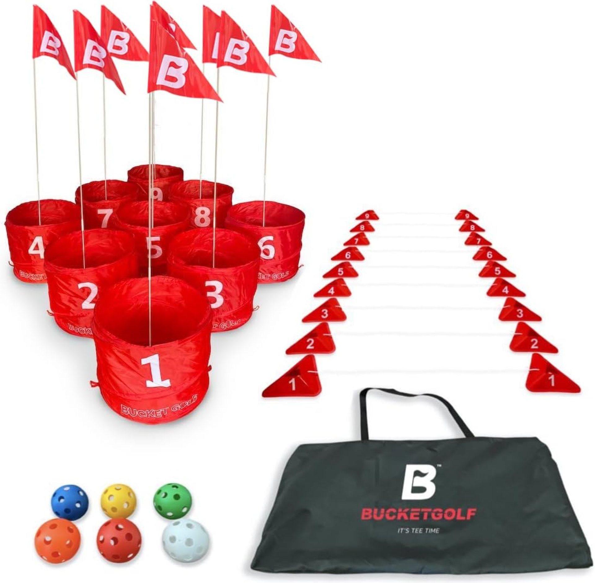 bucketgolf Game Pro The Original Ultimate Backyard Golf Game for Family, Adults and Kids – Portable 9 Hole Golf Course Play Outdoor, Lawn, Park, Beach, Yard bucketgolf Game Pro The Original Ultimate Backyard Golf Game for Family, Adults and Kids – Portable 9 Hole Golf Course Play Outdoor, Lawn, Park, Beach, Yard