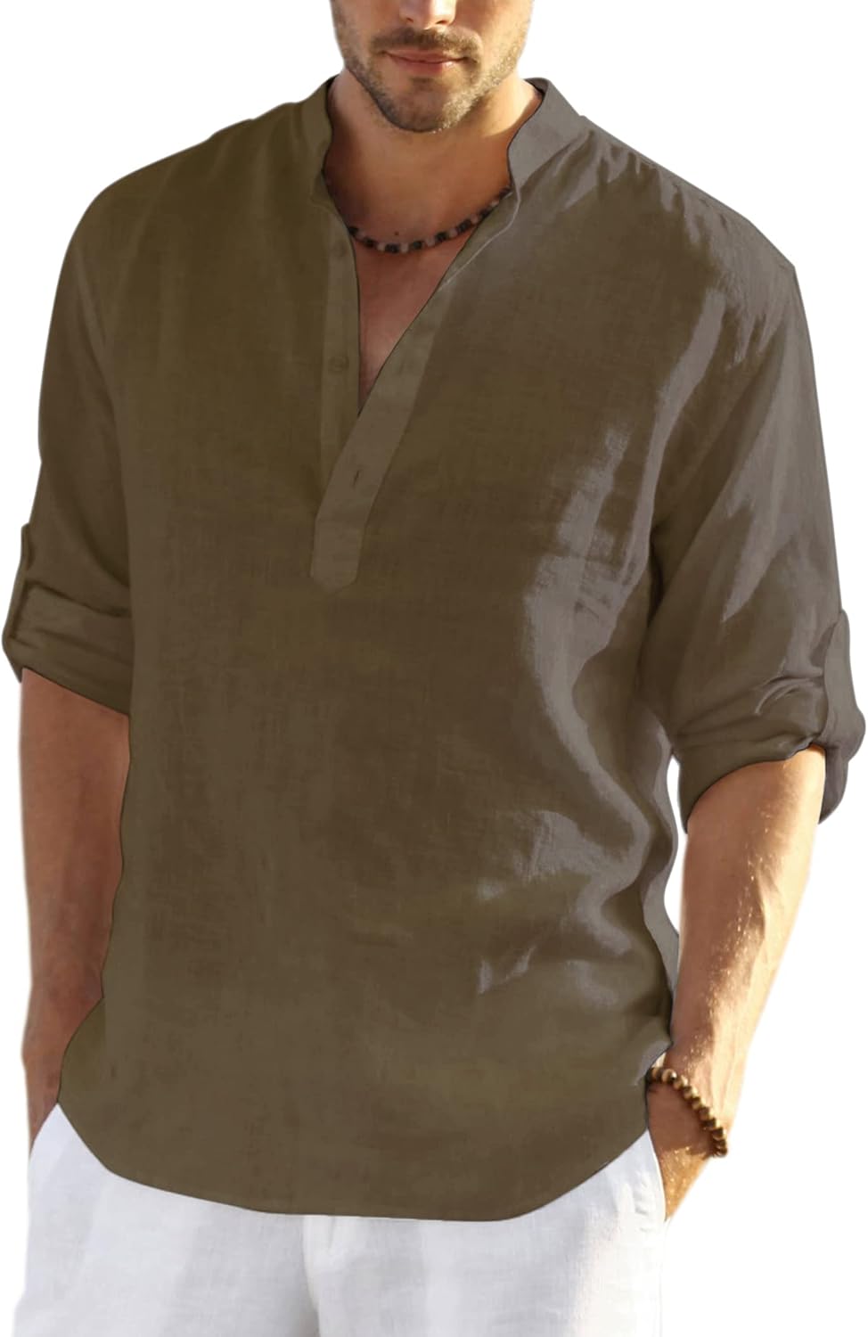 COOFANDY Men’s Cotton Linen Henley T-Shirts Long Sleeve Hippie Casual Beach T-Shirts COOFANDY Men’s Cotton Linen Henley T-Shirts Long Sleeve Hippie Casual Beach T-Shirts
