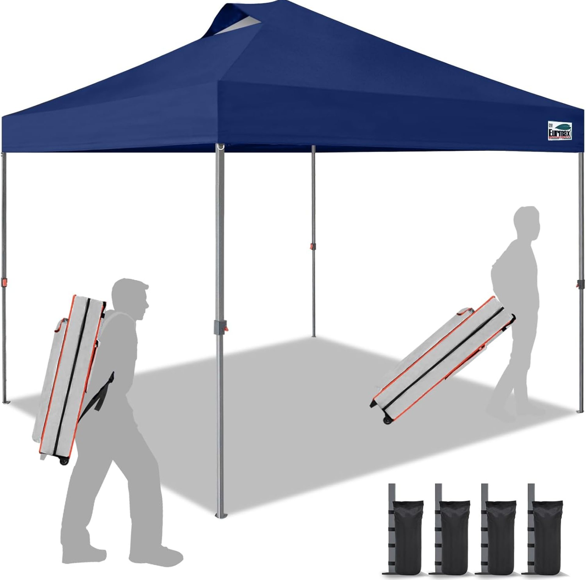 Eurmax USA NOMATTER ONE-Person Open&Close 10x10ft Pop Up Canopy Tent,Portable Shelter Canopy for Outdoor Events,Instant Canopies, Temporary Sunshade,Bonus 4 Sand Bags(Navy Blue) Eurmax USA NOMATTER ONE-Person Open&Close 10x10ft Pop Up Canopy Tent,Portable Shelter Canopy for Outdoor Events,Instant Canopies, Temporary Sunshade,Bonus 4 Sand Bags(Navy Blue)