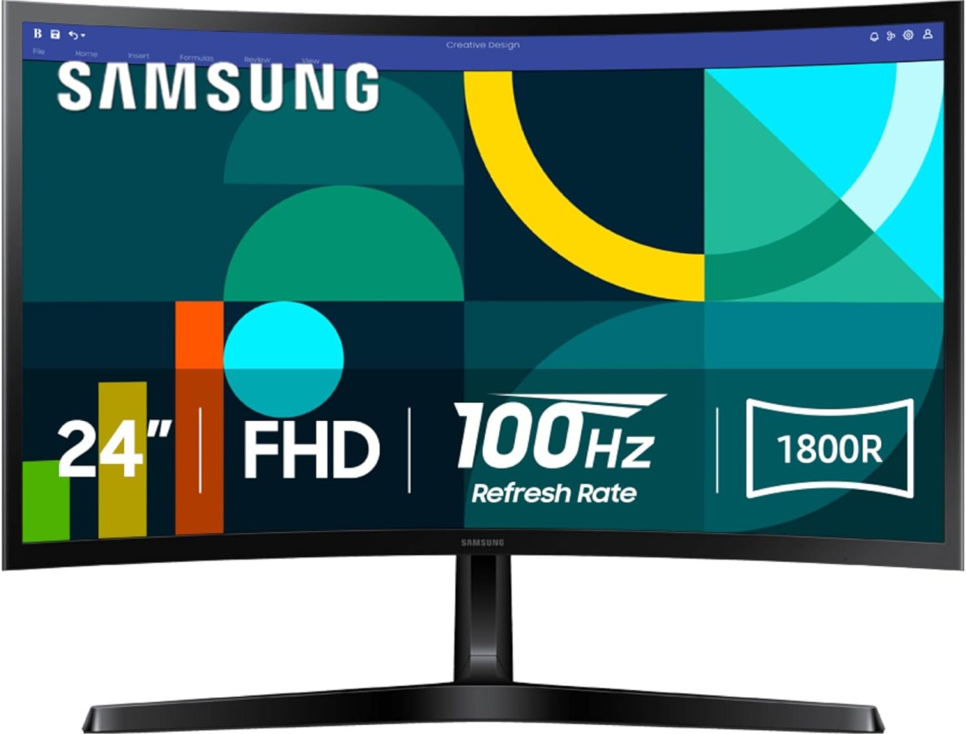SAMSUNG 24″ Essential S3 (S36GD) Series FHD 1800R Curved Computer Monitor, 100Hz, Game Mode, Advanced Eye Comfort, HDMI and D-sub Ports, LS24D366GANXZA, 2024 SAMSUNG 24″ Essential S3 (S36GD) Series FHD 1800R Curved Computer Monitor, 100Hz, Game Mode, Advanced Eye Comfort, HDMI and D-sub Ports, LS24D366GANXZA, 2024