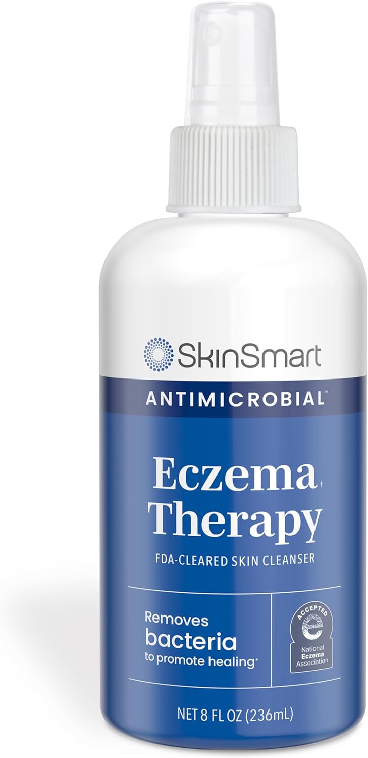 SkinSmart Antimicrobial Eczema Therapy with Hypochlorous Acid, Removes Bacteria so Skin Can Heal, for Adults, Kids and Seniors, 8 Ounce Clear Spray SkinSmart Antimicrobial Eczema Therapy with Hypochlorous Acid, Removes Bacteria so Skin Can Heal, for Adults, Kids and Seniors, 8 Ounce Clear Spray