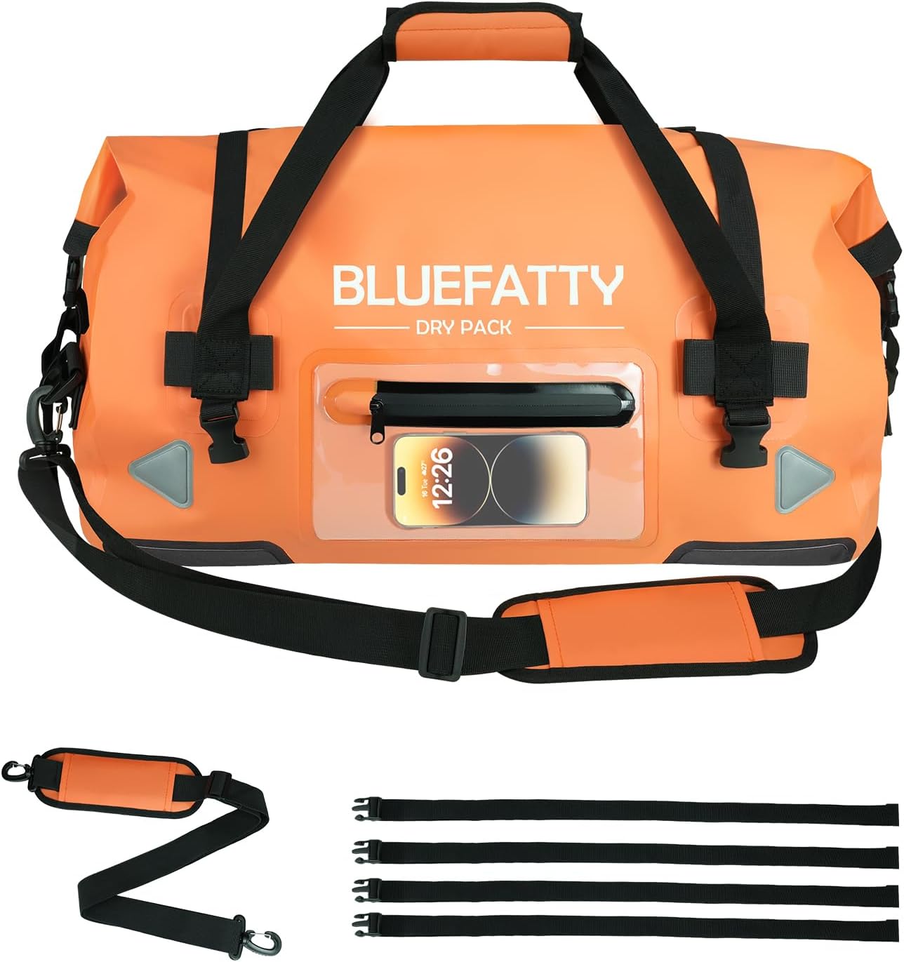 Large Waterproof Duffel Bag Roll-top Heavy Duty Dry Duffle Bags for Motorcycling, Rafting, Boating, SUP, Kayaking, Travel, 70L(Orange) Large Waterproof Duffel Bag Roll-top Heavy Duty Dry Duffle Bags for Motorcycling, Rafting, Boating, SUP, Kayaking, Travel, 70L(Orange)