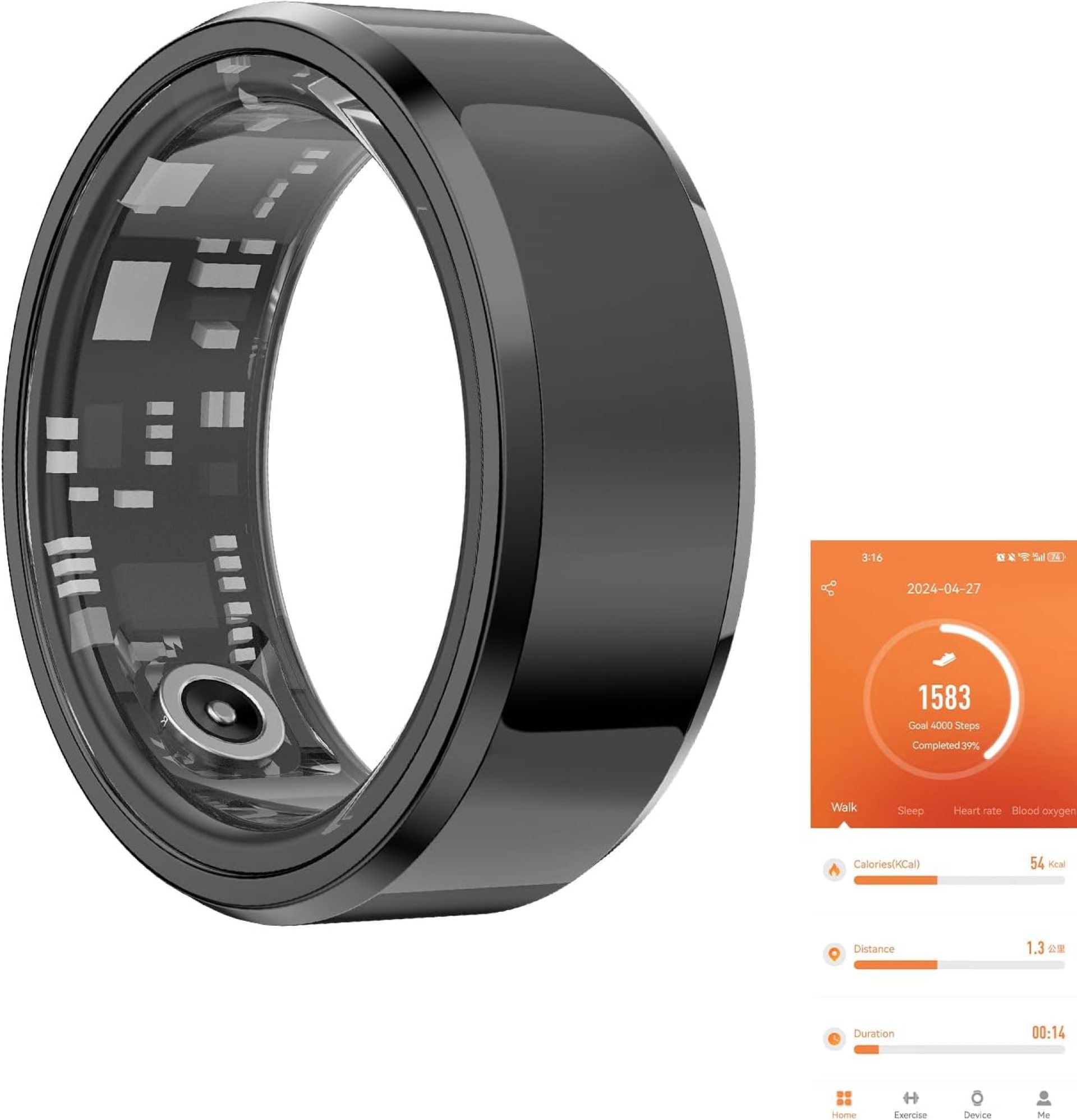 Fitness Tracker Smart Ring,Step Counter,Heart Rate Blood Oxygen Sleep Tracker Health Ring, 5ATM Waterproof Long Battery Life Smart Rings Compatible with iOS & Android Fitness Tracker Smart Ring,Step Counter,Heart Rate Blood Oxygen Sleep Tracker Health Ring, 5ATM Waterproof Long Battery Life Smart Rings Compatible with iOS & Android