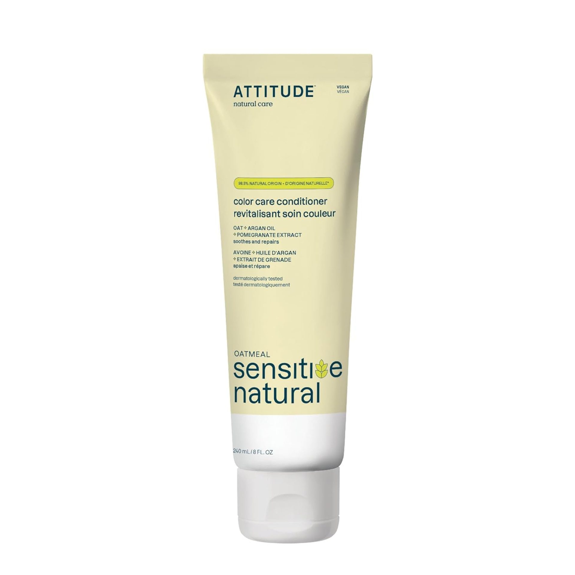 ATTITUDE Hair Conditioner for Sensitive Dry Scalp, Soothing Oat, Protects Color, Naturally Derived Ingredients, Dermatologically Tested, Vegan Detangler, Color Care, 8 Fl Oz ATTITUDE Hair Conditioner for Sensitive Dry Scalp, Soothing Oat, Protects Color, Naturally Derived Ingredients, Dermatologically Tested, Vegan Detangler, Color Care, 8 Fl Oz
