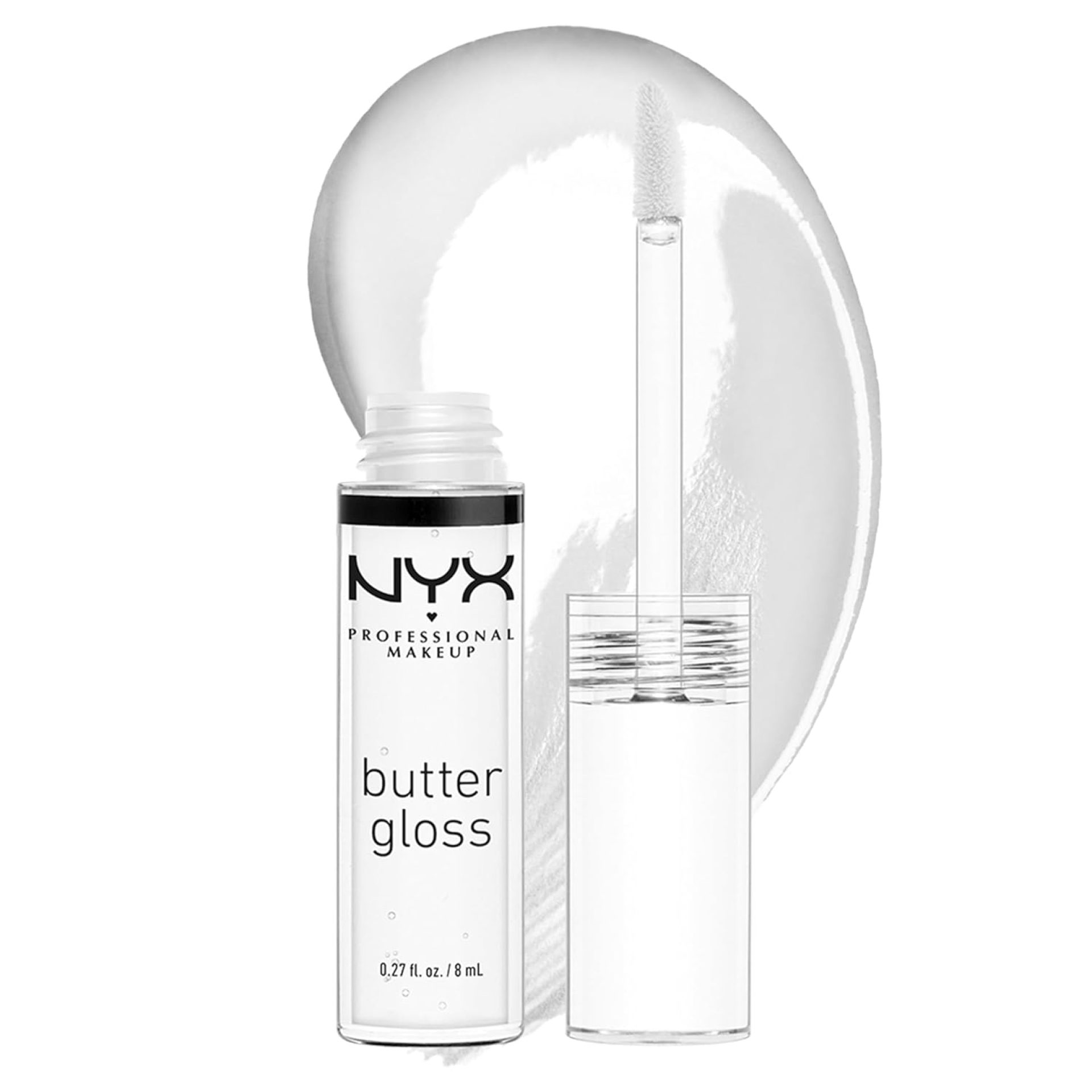 NYX PROFESSIONAL MAKEUP Butter Gloss, Non-Sticky Lip Gloss – Sugar Glass (Clear) NYX PROFESSIONAL MAKEUP Butter Gloss, Non-Sticky Lip Gloss – Sugar Glass (Clear)