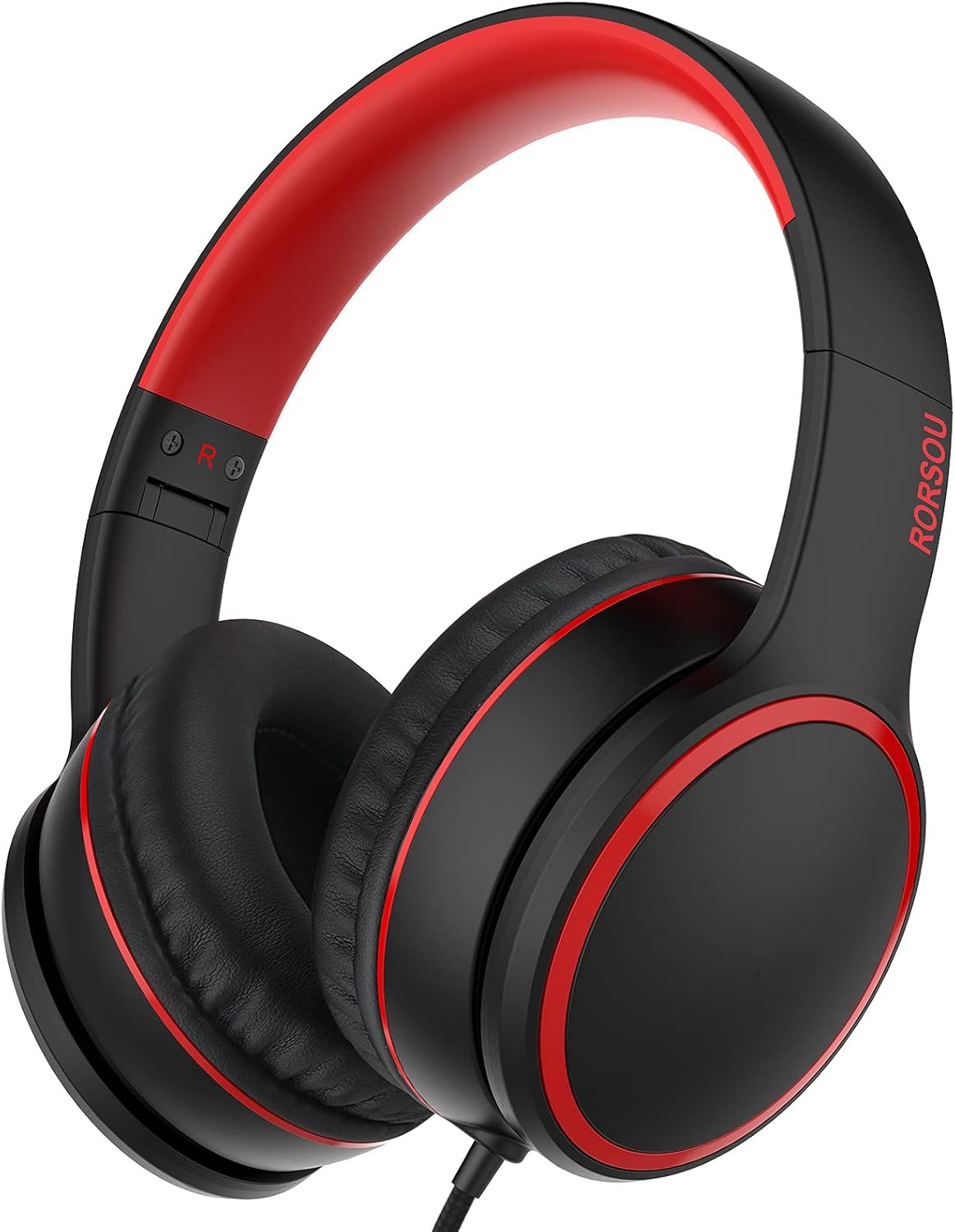 RORSOU R10 Over-Ear Headphones with Microphone, Lightweight Folding Stereo Bass Headphones with 1.5M No-Tangle Cord, Portable Wired Headphones for Smartphone Tablet Computer MP3 / 4 (Black) RORSOU R10 Over-Ear Headphones with Microphone, Lightweight Folding Stereo Bass Headphones with 1.5M No-Tangle Cord, Portable Wired Headphones for Smartphone Tablet Computer MP3 / 4 (Black)