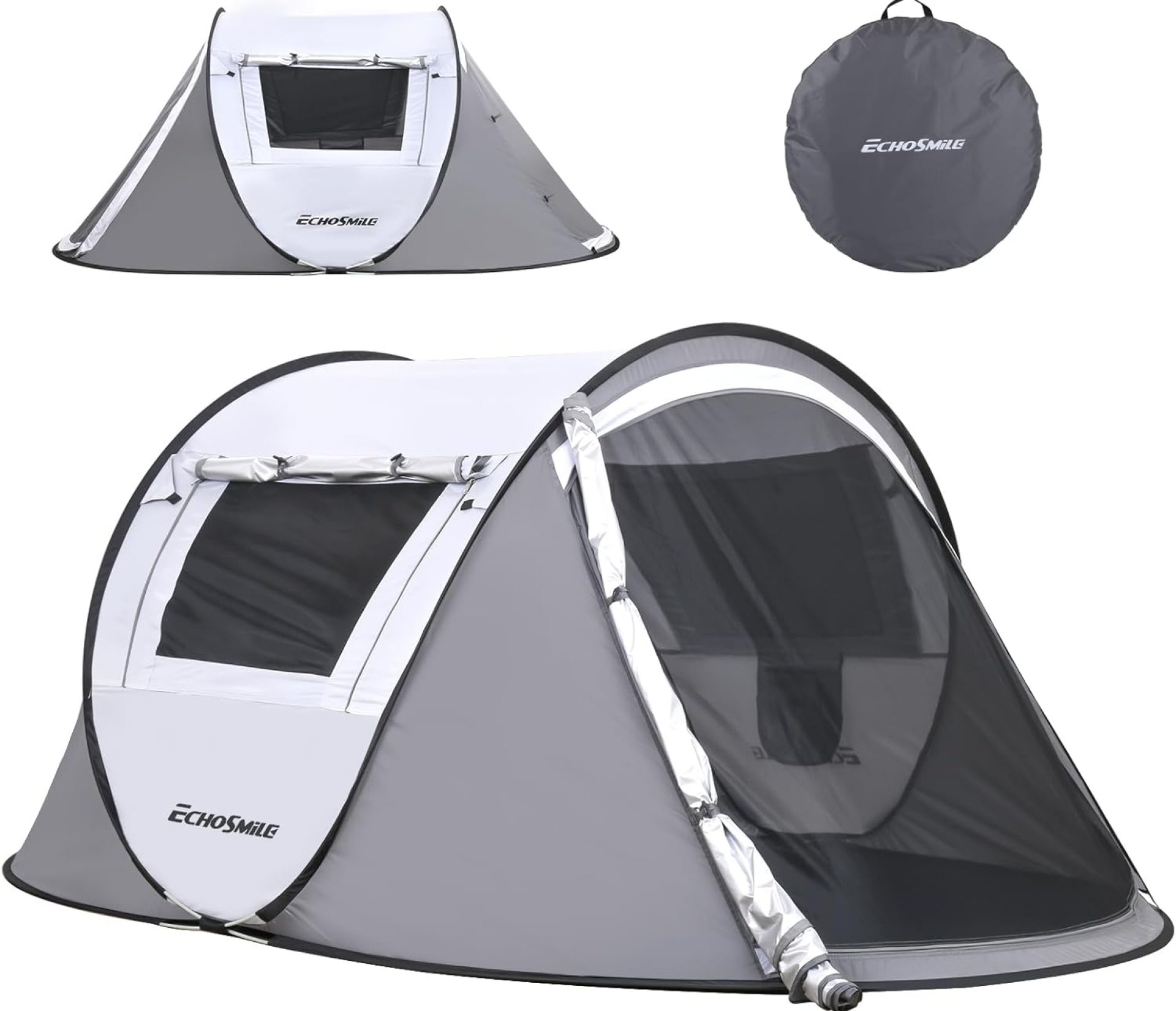 EchoSmile Camping Instant Pop Up Tent, 2/4/6/8/10 Person, Water Resistant Dome, Easy Setup for Camping Hiking and Outdoor, Portable with Carry Bag, 3 Season EchoSmile Camping Instant Pop Up Tent, 2/4/6/8/10 Person, Water Resistant Dome, Easy Setup for Camping Hiking and Outdoor, Portable with Carry Bag, 3 Season
