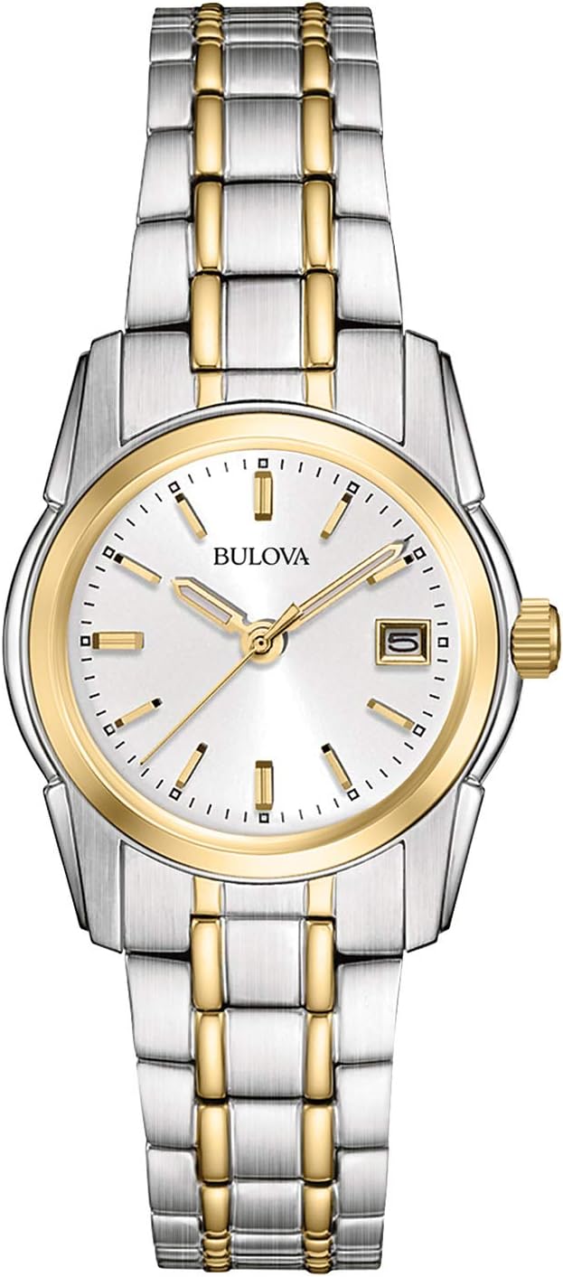 Bulova Ladies’ Classic Two-Tone Stainless Steel 3-Hand Calendar Date Quartz Watch, Silver-White Dial (Style: 98M105) Bulova Ladies’ Classic Two-Tone Stainless Steel 3-Hand Calendar Date Quartz Watch, Silver-White Dial (Style: 98M105)