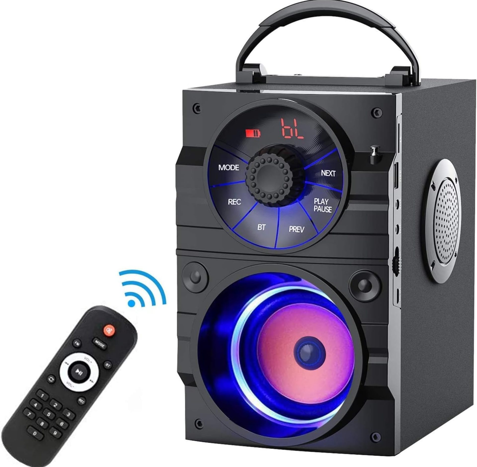 Portable Bluetooth Speaker with Subwoofer Wireless Speakers Outdoor/Indoor Big Support Remote Control FM Radio TF Card LED Lights MP3 Player Party for Home Camping iPhone Computer PC Portable Bluetooth Speaker with Subwoofer Wireless Speakers Outdoor/Indoor Big Support Remote Control FM Radio TF Card LED Lights MP3 Player Party for Home Camping iPhone Computer PC