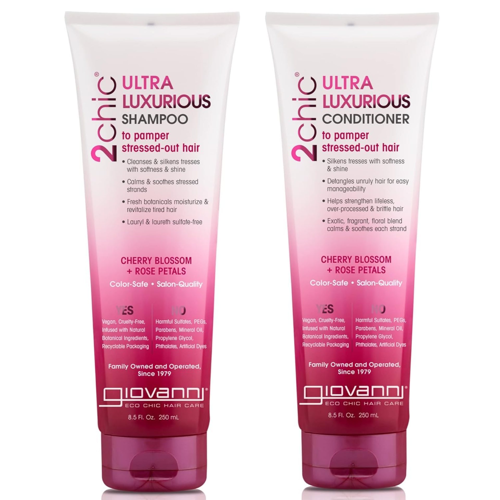 Giovanni 2chic Ultra-Luxurious Shampoo and Conditioner Set – Cleansing & Hydrating Care for Curly Hair, Clarifying & Moisturizing for Colored Hair – Rose & Cherry Blossom, 8.5 Fl Oz (Set of 2) Giovanni 2chic Ultra-Luxurious Shampoo and Conditioner Set – Cleansing & Hydrating Care for Curly Hair, Clarifying & Moisturizing for Colored Hair – Rose & Cherry Blossom, 8.5 Fl Oz (Set of 2)