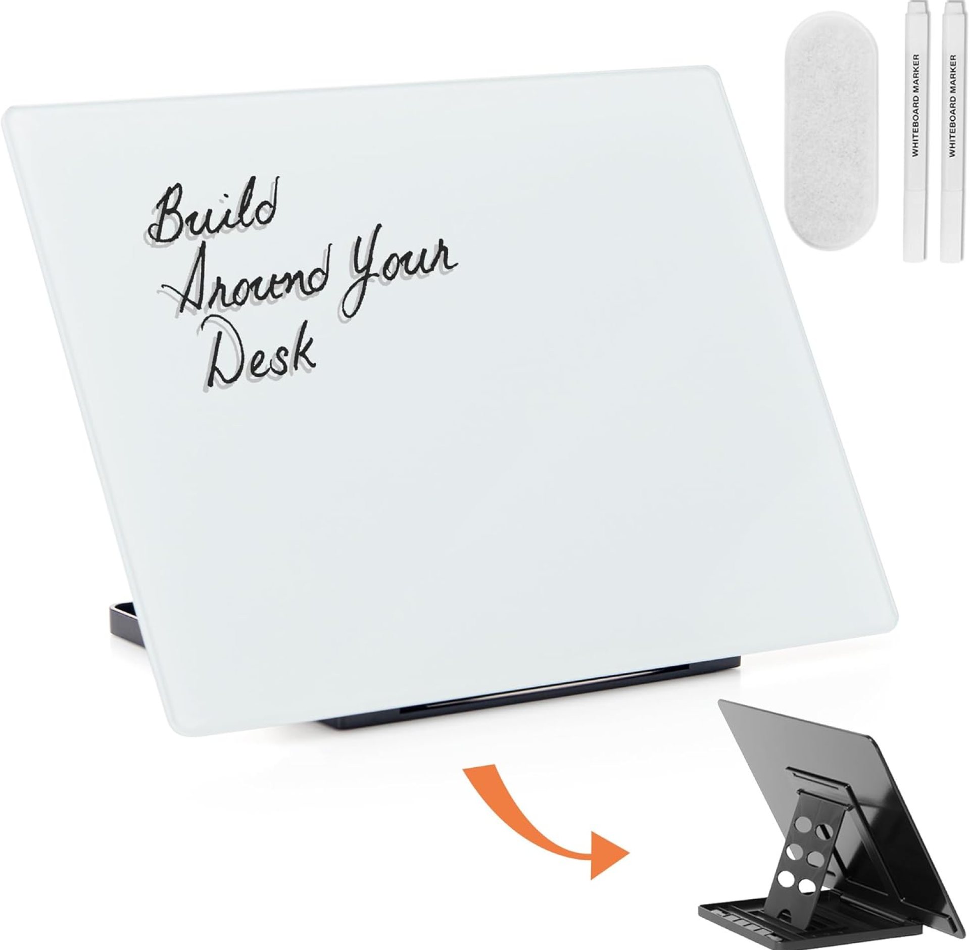 Glass White Board with Stand 12″x9″, Small Dry Erase Board w. 2 Markers, 1 Eraser, Desktop Whiteboard, Portable to-Do List Vision Board, Monitor Memo Board for Home Office, Desk Accessories Glass White Board with Stand 12″x9″, Small Dry Erase Board w. 2 Markers, 1 Eraser, Desktop Whiteboard, Portable to-Do List Vision Board, Monitor Memo Board for Home Office, Desk Accessories