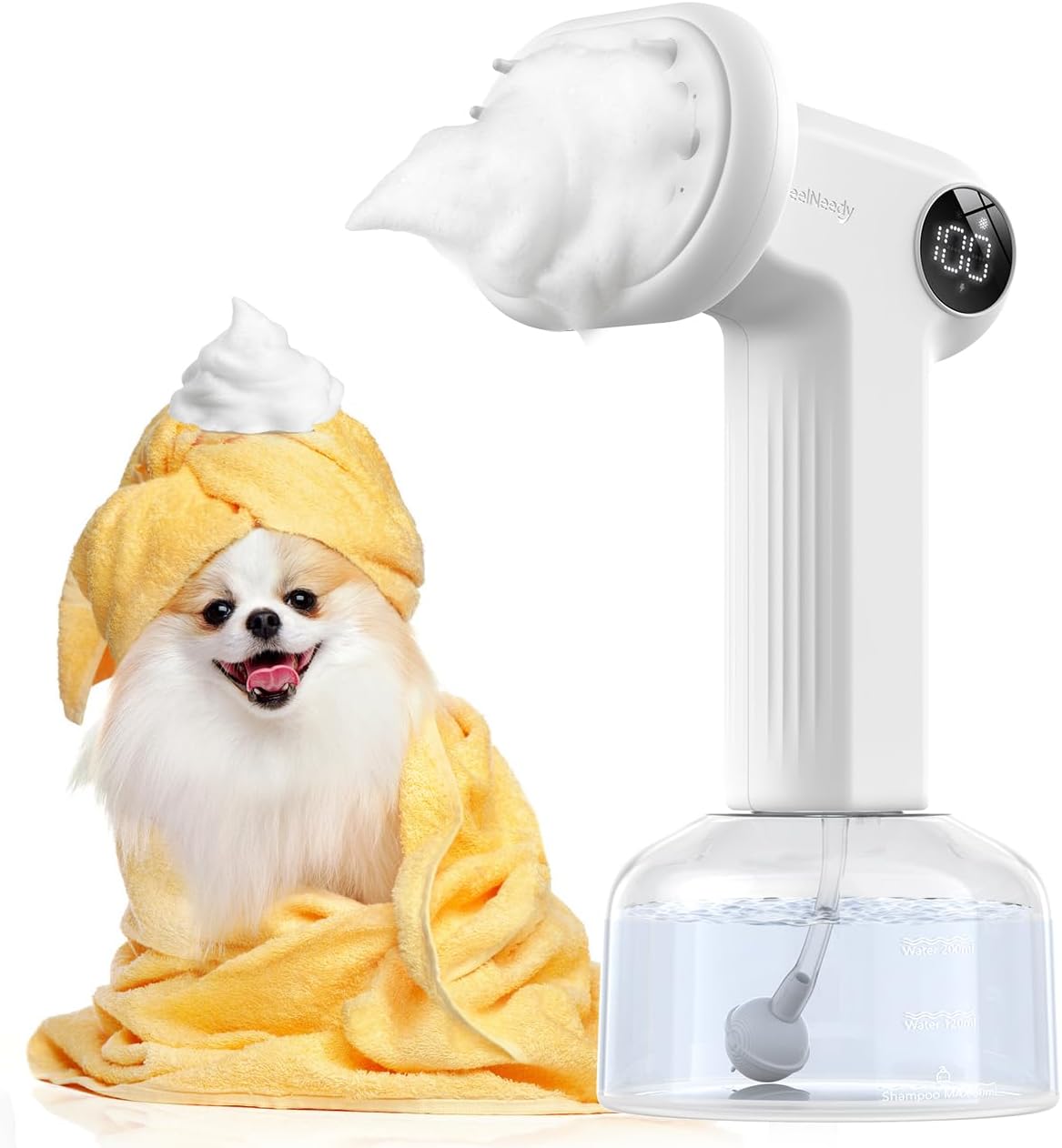 Automatic Foaming Soap Dog Bath Brush, Foaming Dispenser with Soft Silicone Massage Dog Shampoo Brush, One-Click Deep Cleaning Dog Washing Brush for Short and Long Haired Pet, White Automatic Foaming Soap Dog Bath Brush, Foaming Dispenser with Soft Silicone Massage Dog Shampoo Brush, One-Click Deep Cleaning Dog Washing Brush for Short and Long Haired Pet, White