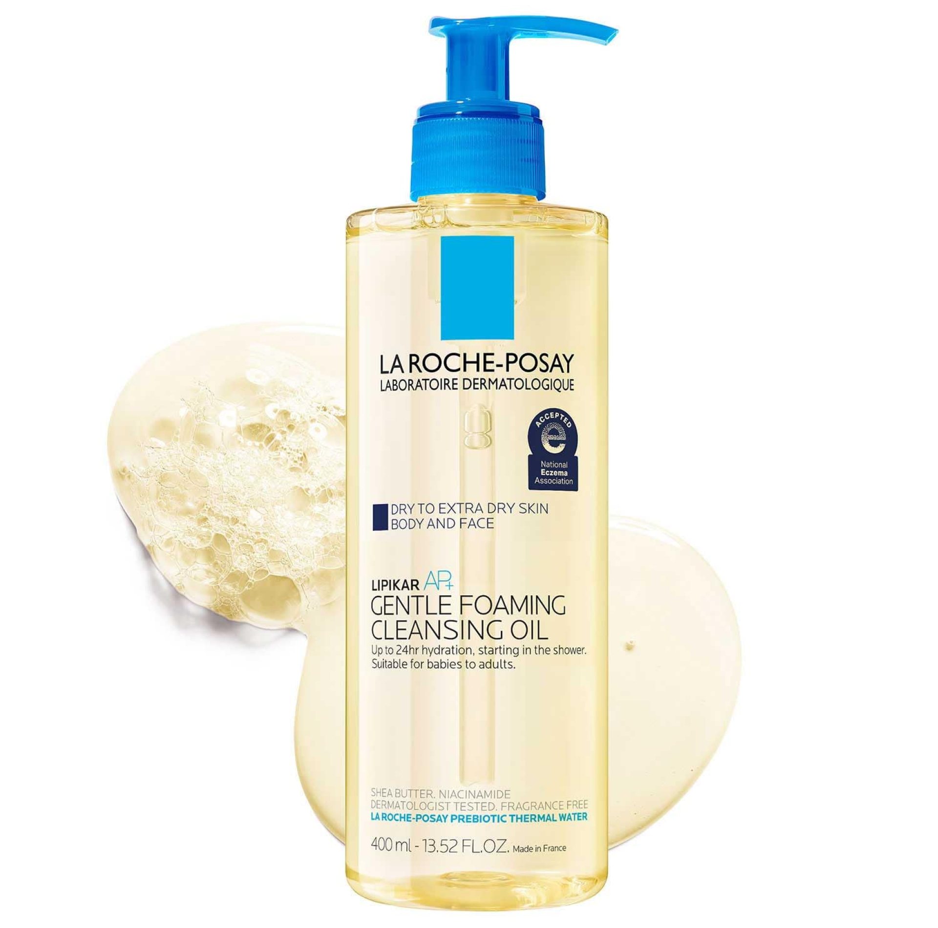 La Roche-Posay Lipikar AP+ Gentle Foaming Cleansing Oil, Gentle Oil Cleanser for Face and Body Formulated with Niacinamide, Long-Lasting 24-hour Hydration, Fragrance-Free & Soap Free La Roche-Posay Lipikar AP+ Gentle Foaming Cleansing Oil, Gentle Oil Cleanser for Face and Body Formulated with Niacinamide, Long-Lasting 24-hour Hydration, Fragrance-Free & Soap Free