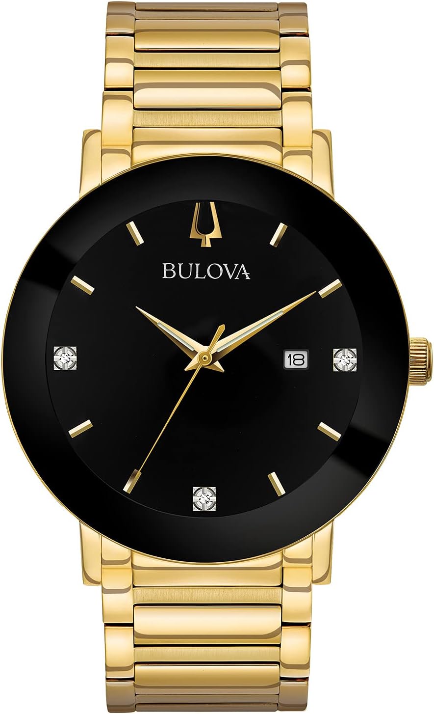 Bulova Men’s 3-Hand Quartz Watch with Diamond Dial and Edge to Edge Crystal Bulova Men’s 3-Hand Quartz Watch with Diamond Dial and Edge to Edge Crystal