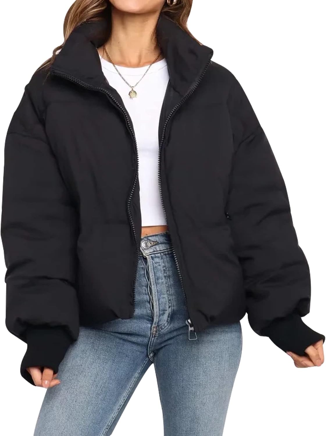 Gihuo Women’s Winter Cropped Puffer Jacket Coat Short Warm Quilted Jacket Gihuo Women’s Winter Cropped Puffer Jacket Coat Short Warm Quilted Jacket