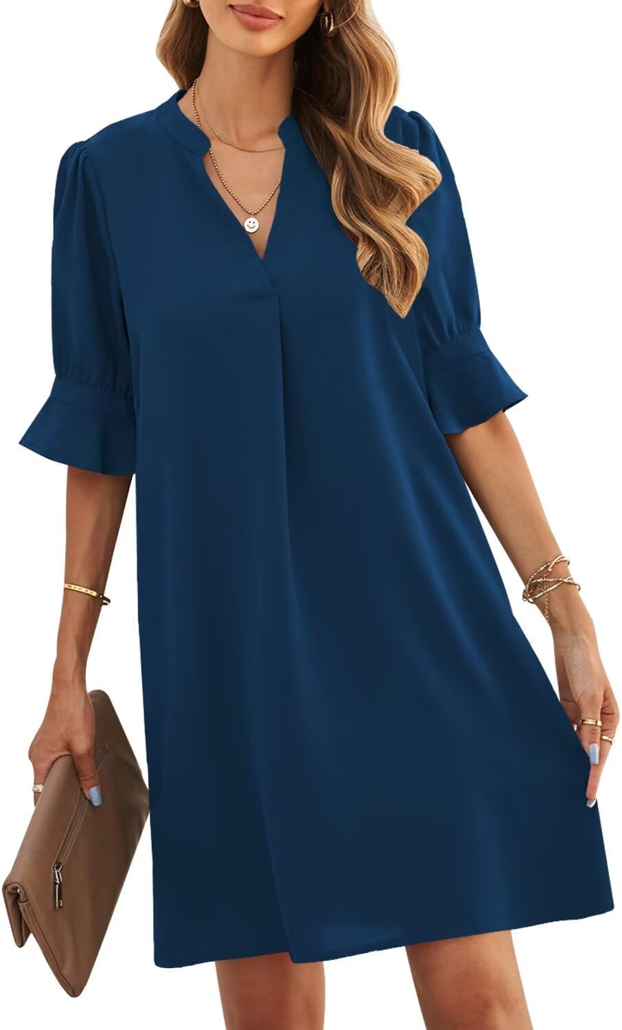 JOCAFIYE Womens Casual Dresses Short Sleeve V-Neck Dress Summer Dresses for Women 2025 JOCAFIYE Womens Casual Dresses Short Sleeve V-Neck Dress Summer Dresses for Women 2025