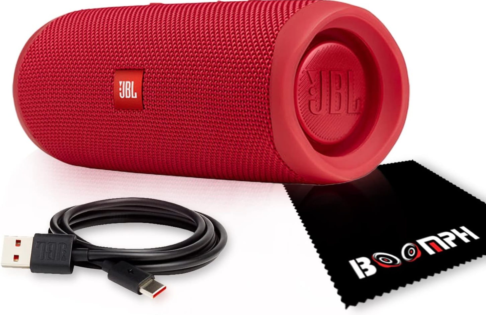 JBL Flip 5: Portable Wireless Bluetooth Speaker, IPX7 Waterproof – Red JBL Flip 5: Portable Wireless Bluetooth Speaker, IPX7 Waterproof – Red