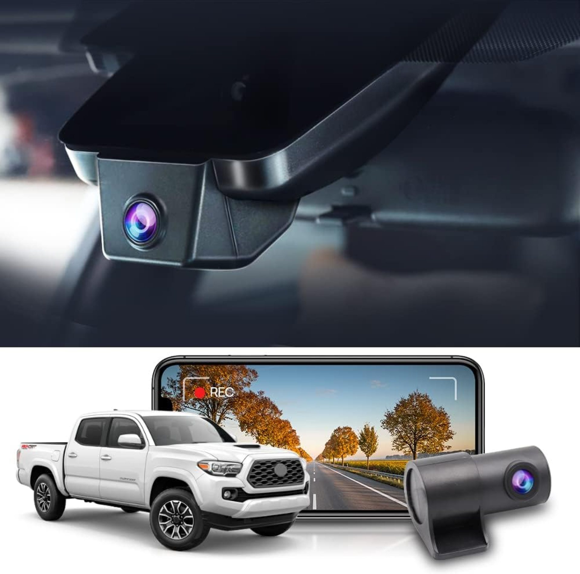 Fitcamx Front 4K and Rear 1080P Dash Cam Adapts for Toyota Tacoma 2018 2019 2020 2021 2022 2023 Limited TRD Sport Off-Road Pro SR5 SR (N300), OEM Style, Dual Loop Recording WiFi, G-Sensor, 128GB Card Fitcamx Front 4K and Rear 1080P Dash Cam Adapts for Toyota Tacoma 2018 2019 2020 2021 2022 2023 Limited TRD Sport Off-Road Pro SR5 SR (N300), OEM Style, Dual Loop Recording WiFi, G-Sensor, 128GB Card