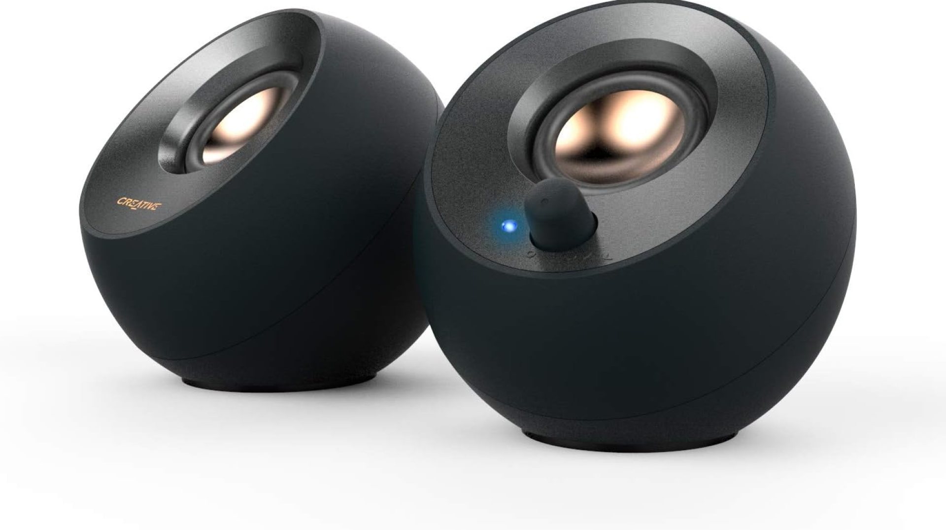 Creative Pebble V2 – Minimalistic 2.0 USB-C Powered Desktop Speakers, 3.5 mm AUX-in, Up to 8W RMS Power for Computers and Laptops, Type-A Adapter Included and Extended Cable (Black) Creative Pebble V2 – Minimalistic 2.0 USB-C Powered Desktop Speakers, 3.5 mm AUX-in, Up to 8W RMS Power for Computers and Laptops, Type-A Adapter Included and Extended Cable (Black)
