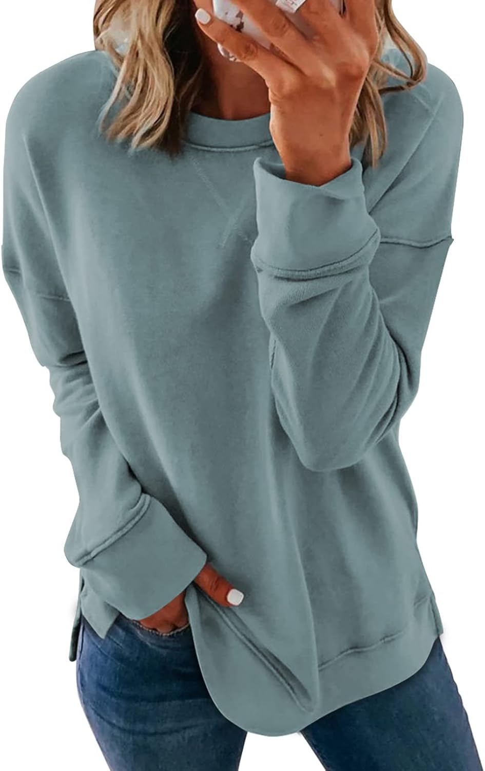 Dokotoo Women’s Casual Crew Neck Sweatshirt Loose Soft Long Sleeve Pullover Tops Dokotoo Women’s Casual Crew Neck Sweatshirt Loose Soft Long Sleeve Pullover Tops