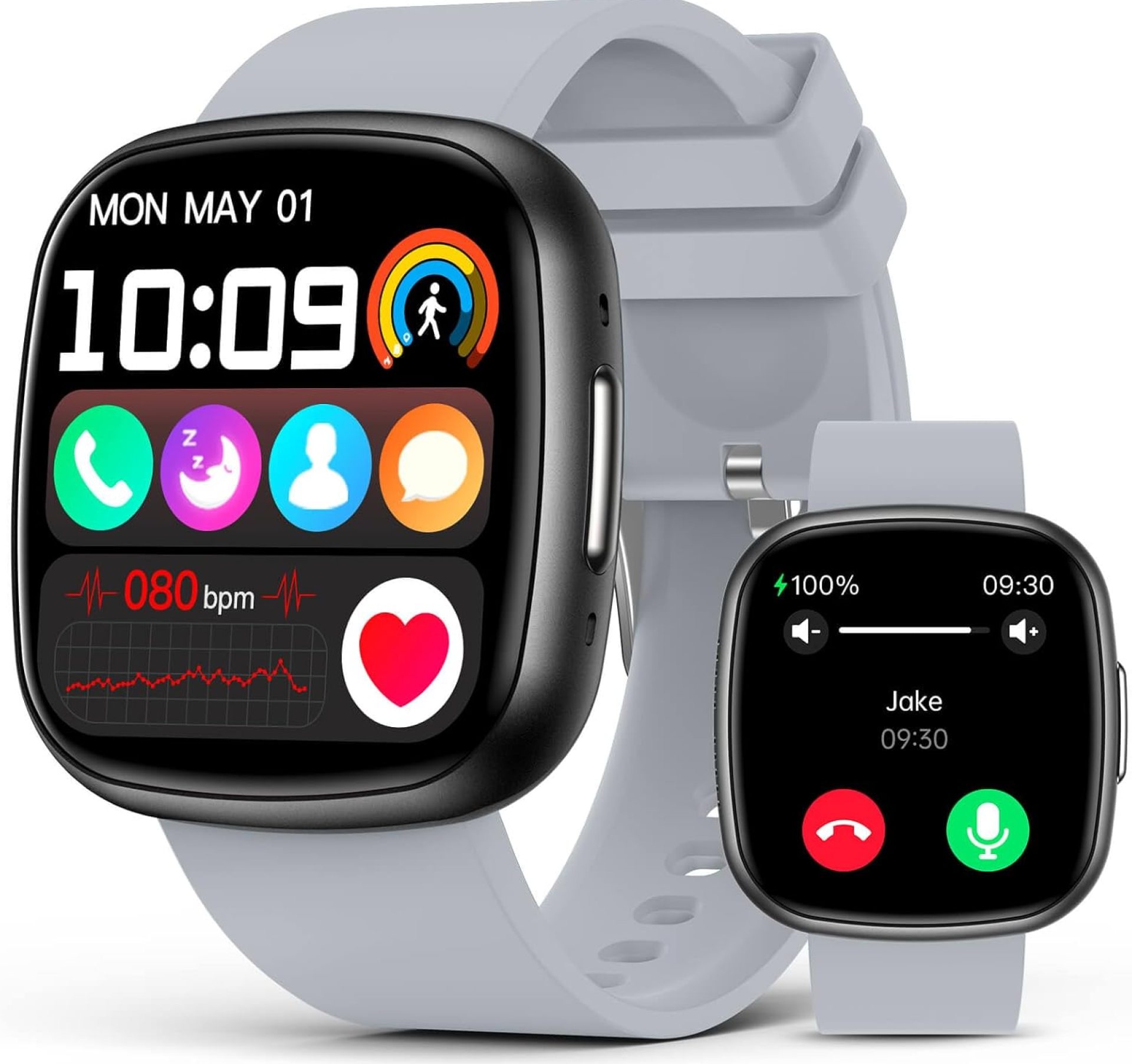 Smart Watches for Men Women with Bluetooth Call 1.72″ HD Touch Screen Fitness Watch with Heart Rate/Sleep Monitor,100+ Sports Modes Fitness Tracker Smartwatch with IP68 Waterproof for Android iOS,Grey Smart Watches for Men Women with Bluetooth Call 1.72″ HD Touch Screen Fitness Watch with Heart Rate/Sleep Monitor,100+ Sports Modes Fitness Tracker Smartwatch with IP68 Waterproof for Android iOS,Grey