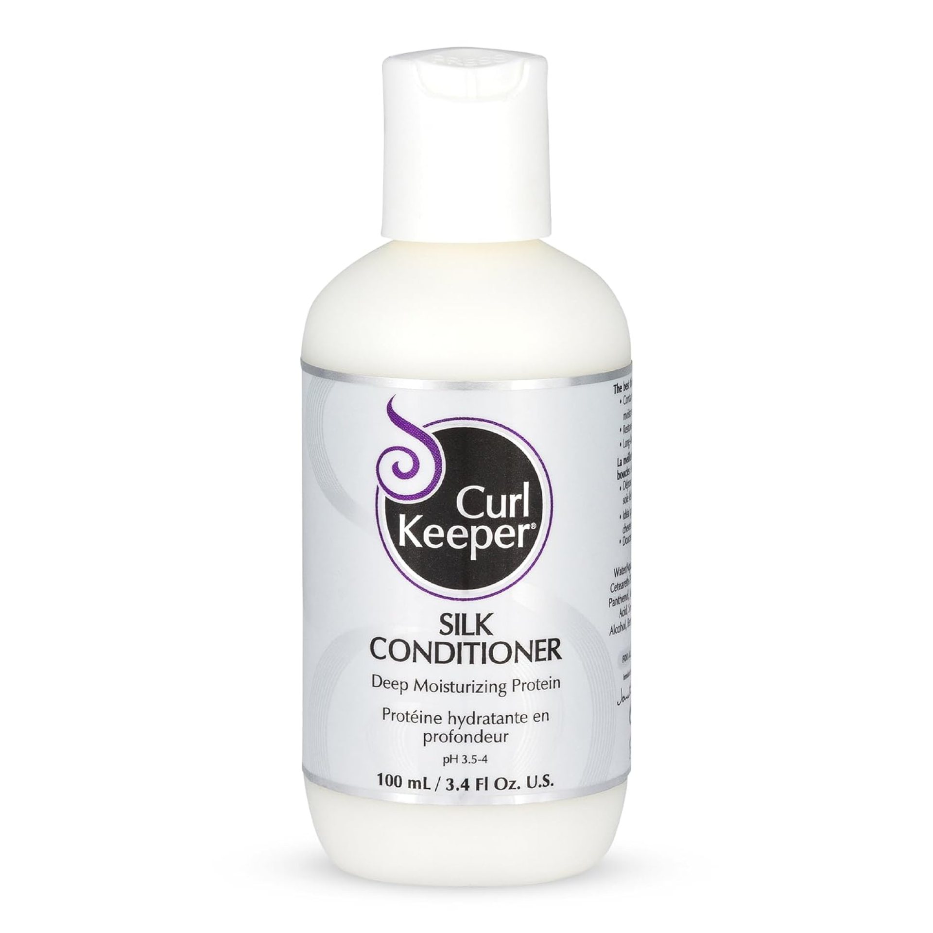 Curl Keeper Silk Conditioner for Curly Hair, 3.38 Fl Oz – Deep Moisturizing & Cleansing Daily Hair Conditioner with Silk Amino Acids for All Curl Types – Water Based Conditioner for Men & Women Curl Keeper Silk Conditioner for Curly Hair, 3.38 Fl Oz – Deep Moisturizing & Cleansing Daily Hair Conditioner with Silk Amino Acids for All Curl Types – Water Based Conditioner for Men & Women