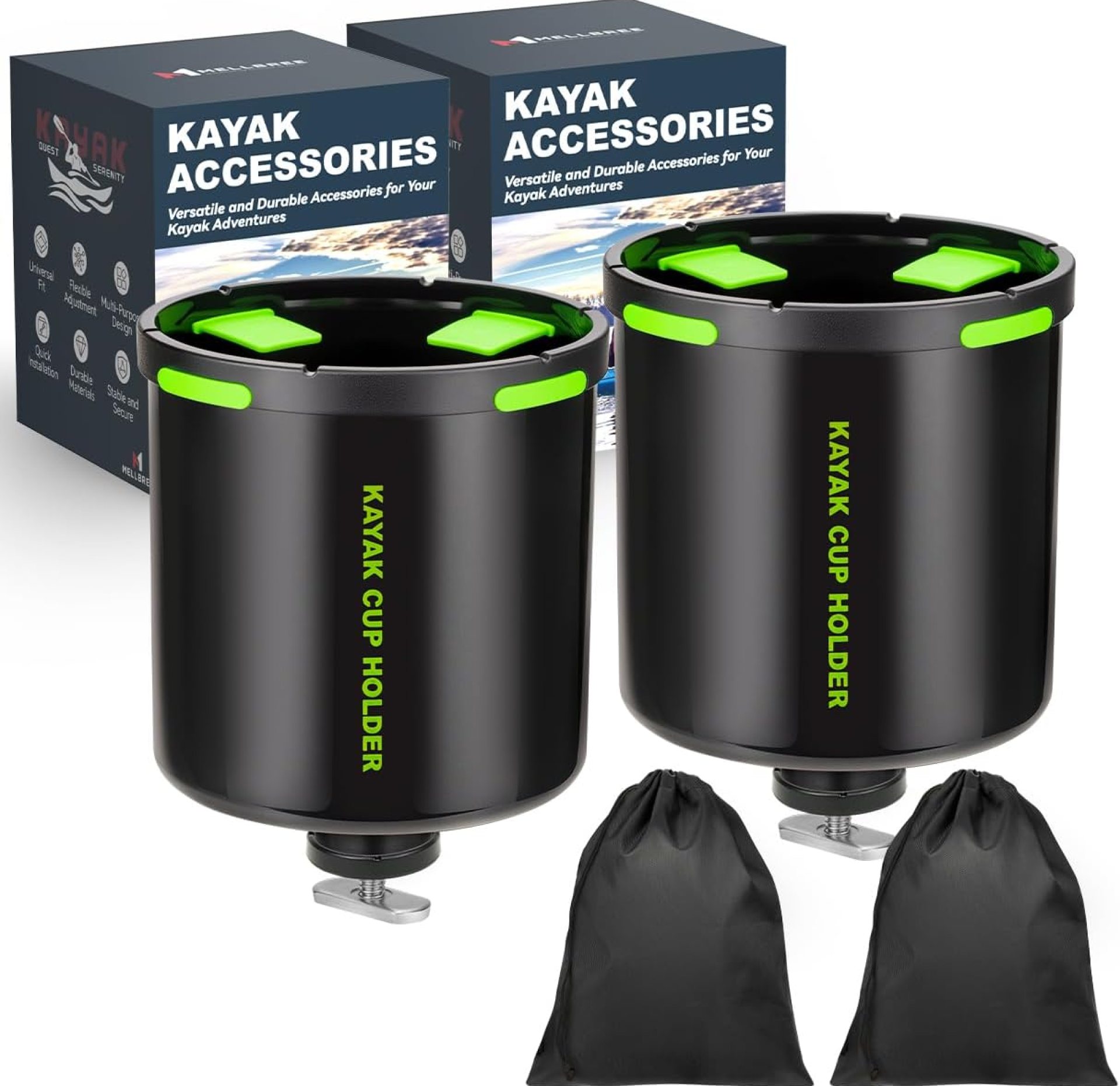 Mellbree Kayak Cup Holder, Anti-Toppling Kayak Drink Holder ABS Super Durable Materia Fish Bait Storage Phone Holder, Kayak Track Mount Install 2 Pack Mellbree Kayak Cup Holder, Anti-Toppling Kayak Drink Holder ABS Super Durable Materia Fish Bait Storage Phone Holder, Kayak Track Mount Install 2 Pack