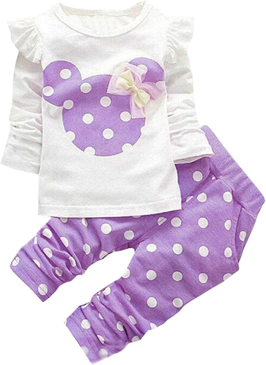 Cute Toddler Baby Girls Clothes Set Long Sleeve T-Shirt and Pants Kids 2pcs Outfits Cute Toddler Baby Girls Clothes Set Long Sleeve T-Shirt and Pants Kids 2pcs Outfits