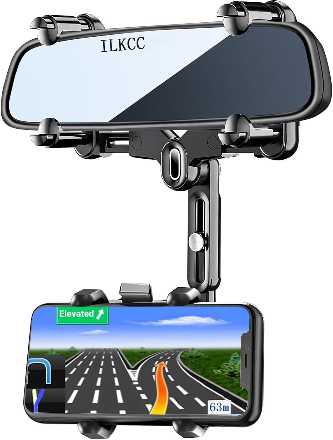 Rearview Mirror Phone Holder for Car, 360° Rotating and Retractable Multifunctional Rear View Phone Mount, Upgraded Four Corners Fixed Anti-Shake Fit All Smartphones & Bigger Vehicle Rearview Mirror Phone Holder for Car, 360° Rotating and Retractable Multifunctional Rear View Phone Mount, Upgraded Four Corners Fixed Anti-Shake Fit All Smartphones & Bigger Vehicle