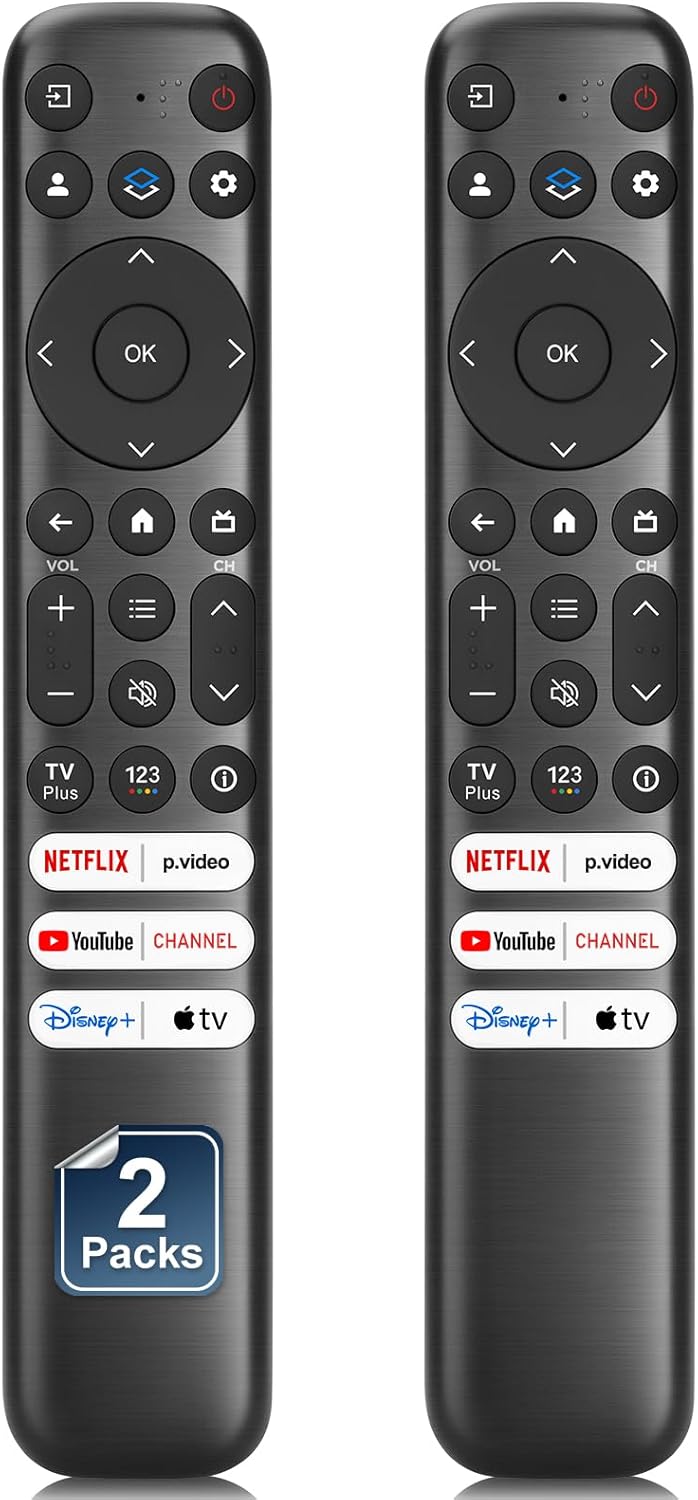 Only for TCL-Google-TV-Remote-Control Replacement,RC813 Compatible with TCL QM8/QM7/Q7/Q6/Q5/S5/S4/S3 4K UHD HDR LED QLED QD-Mini LED Full-HD Smart TVs(Pack of 2)(Not for Fire&Roku TVs) Only for TCL-Google-TV-Remote-Control Replacement,RC813 Compatible with TCL QM8/QM7/Q7/Q6/Q5/S5/S4/S3 4K UHD HDR LED QLED QD-Mini LED Full-HD Smart TVs(Pack of 2)(Not for Fire&Roku TVs)