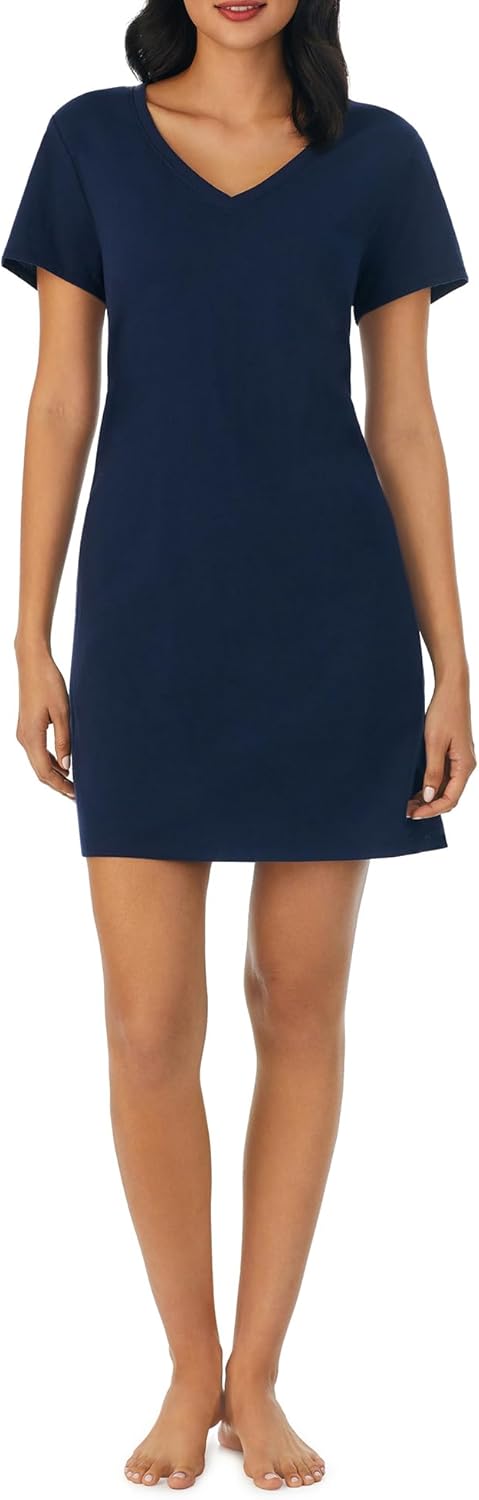 Nautica Womens Sleep Shirt Dress, Mid-Thigh Length Lightweight, Pajama Top, Cotton Knit Jersey V-Neck Sleepwear & Loungewear Nautica Womens Sleep Shirt Dress, Mid-Thigh Length Lightweight, Pajama Top, Cotton Knit Jersey V-Neck Sleepwear & Loungewear