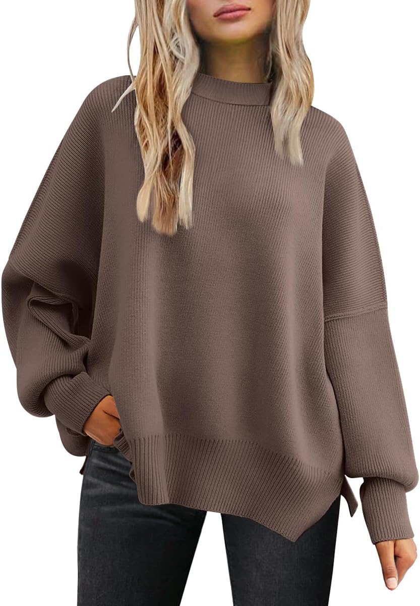 LILLUSORY Women’s Oversized Batwing Sweaters 2024 Fall Outfits Crewneck Ribbed Knit Side Slit Trendy Pullover Tops LILLUSORY Women’s Oversized Batwing Sweaters 2024 Fall Outfits Crewneck Ribbed Knit Side Slit Trendy Pullover Tops