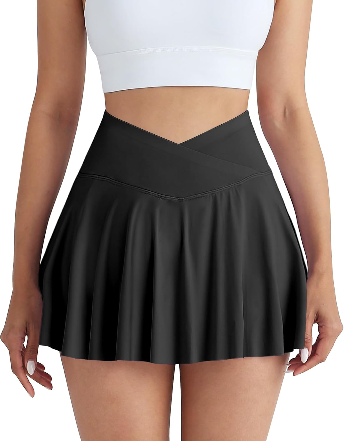 CHRLEISURE Women Tennis Golf Skirt with Pockets – High Waisted Crossover Golf Pleated Athletic Workout Dress Running Skort CHRLEISURE Women Tennis Golf Skirt with Pockets – High Waisted Crossover Golf Pleated Athletic Workout Dress Running Skort