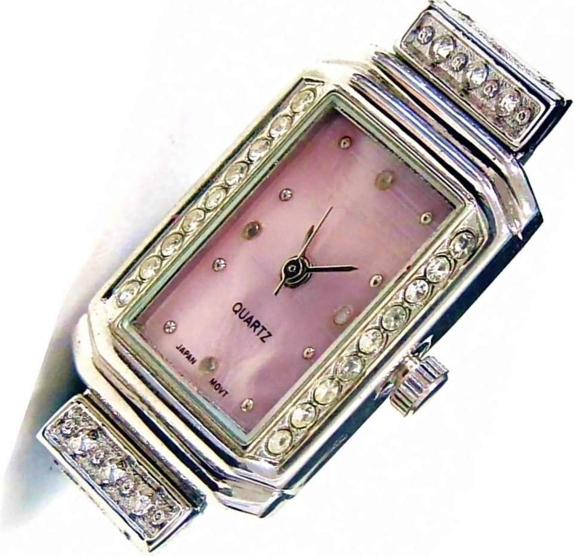 Linpeng Watch Face For crafts, Beading Jewelry Making / 20 x 25mm / Rectangle Frame / Silver / Geneva Style / Japan Movement / Battery Included / 1pc Linpeng Watch Face For crafts, Beading Jewelry Making / 20 x 25mm / Rectangle Frame / Silver / Geneva Style / Japan Movement / Battery Included / 1pc