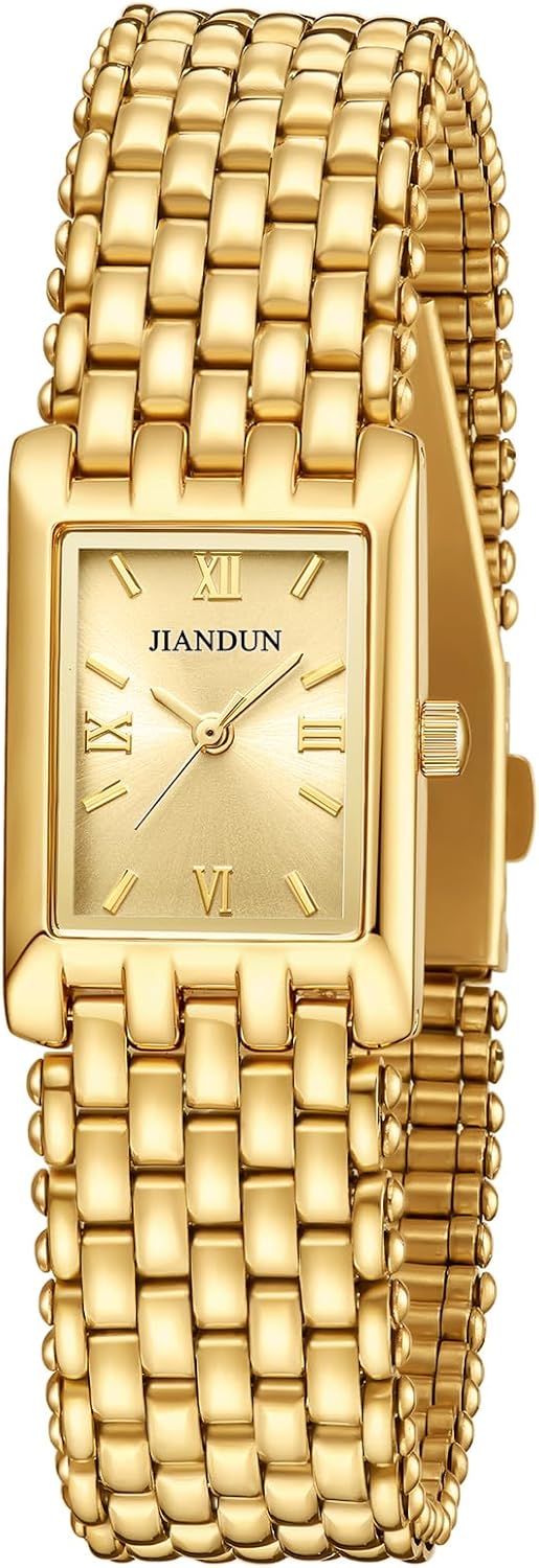 JIANDUN Petite Gold Watches for Women Vintage Ladies Quartz Wrist Watches Stainless Steel Band Womens Gold Watch Luxury Bracelet Tools Included JIANDUN Petite Gold Watches for Women Vintage Ladies Quartz Wrist Watches Stainless Steel Band Womens Gold Watch Luxury Bracelet Tools Included