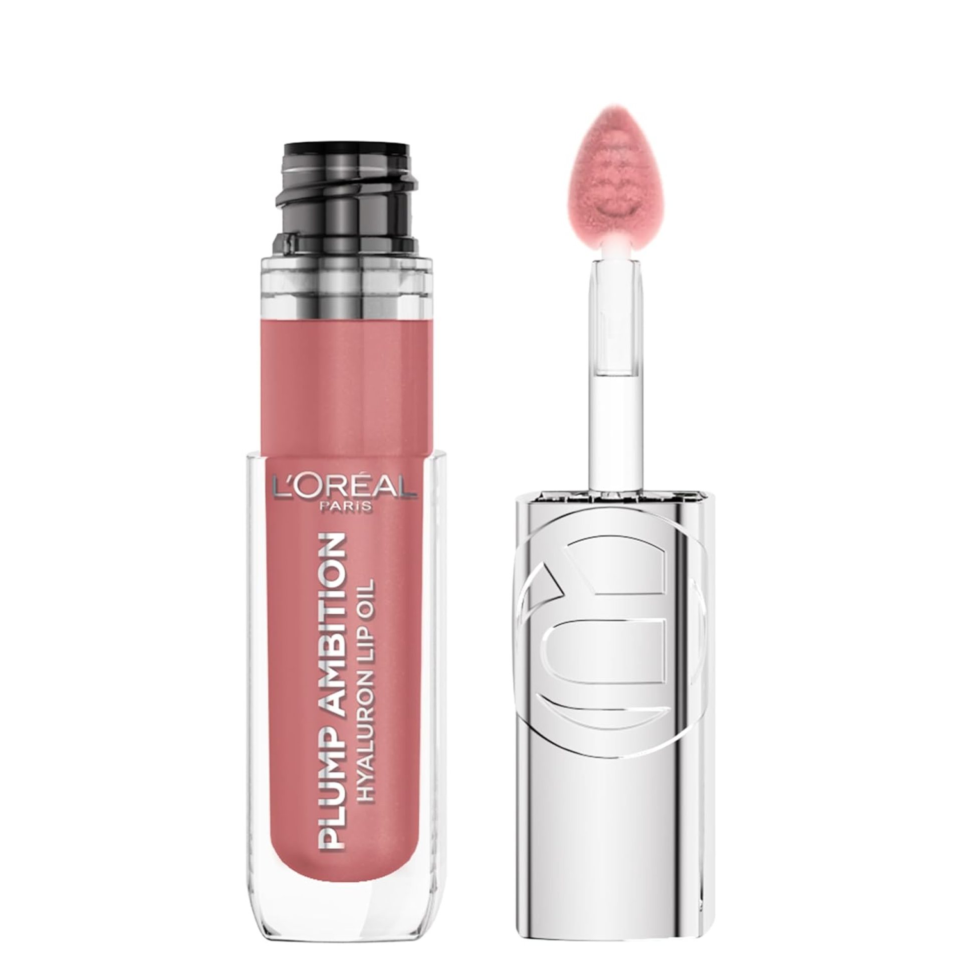 L’OREAL PARIS Plump Ambition Hyaluron Lip Oil, 24 HR Lip Gloss with Hyaluronic Acid, Volumizing Formula with Glass-Like Shine, Worth It 601, 0.16 Fl Oz L’OREAL PARIS Plump Ambition Hyaluron Lip Oil, 24 HR Lip Gloss with Hyaluronic Acid, Volumizing Formula with Glass-Like Shine, Worth It 601, 0.16 Fl Oz