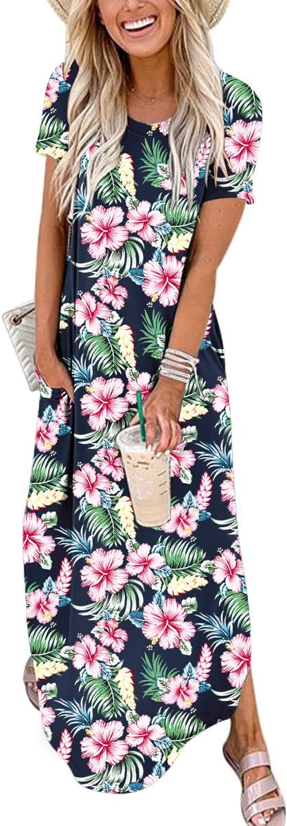 ANRABESS Women’s Summer Casual Loose Short Sleeve Long T Shirt Dress Split Maxi Beach Sundress Travel Vacation Outfits ANRABESS Women’s Summer Casual Loose Short Sleeve Long T Shirt Dress Split Maxi Beach Sundress Travel Vacation Outfits
