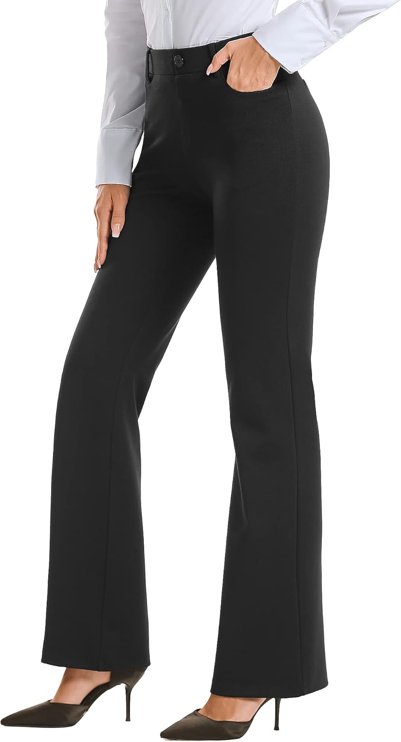 Stelle Women 28″/30″/ 32″ Bootcut Dress Pants Business Casual Work Pants with Pockets Pull On Regular Slacks for Office Stelle Women 28″/30″/ 32″ Bootcut Dress Pants Business Casual Work Pants with Pockets Pull On Regular Slacks for Office