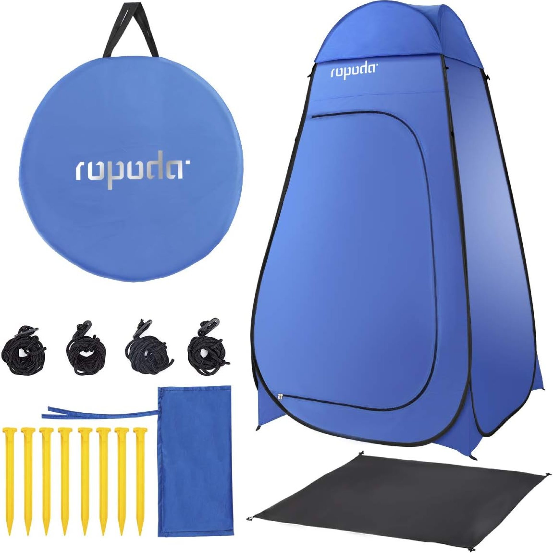 ROPODA Pop Up Tent 83inches x 48inches x 48inches, Upgrade Privacy Tent, Porta-Potty Tent Includes 1 Removable Bottom, 8 Stakes, 1 Removable Rain Cover, 1 Carrying Bag ROPODA Pop Up Tent 83inches x 48inches x 48inches, Upgrade Privacy Tent, Porta-Potty Tent Includes 1 Removable Bottom, 8 Stakes, 1 Removable Rain Cover, 1 Carrying Bag