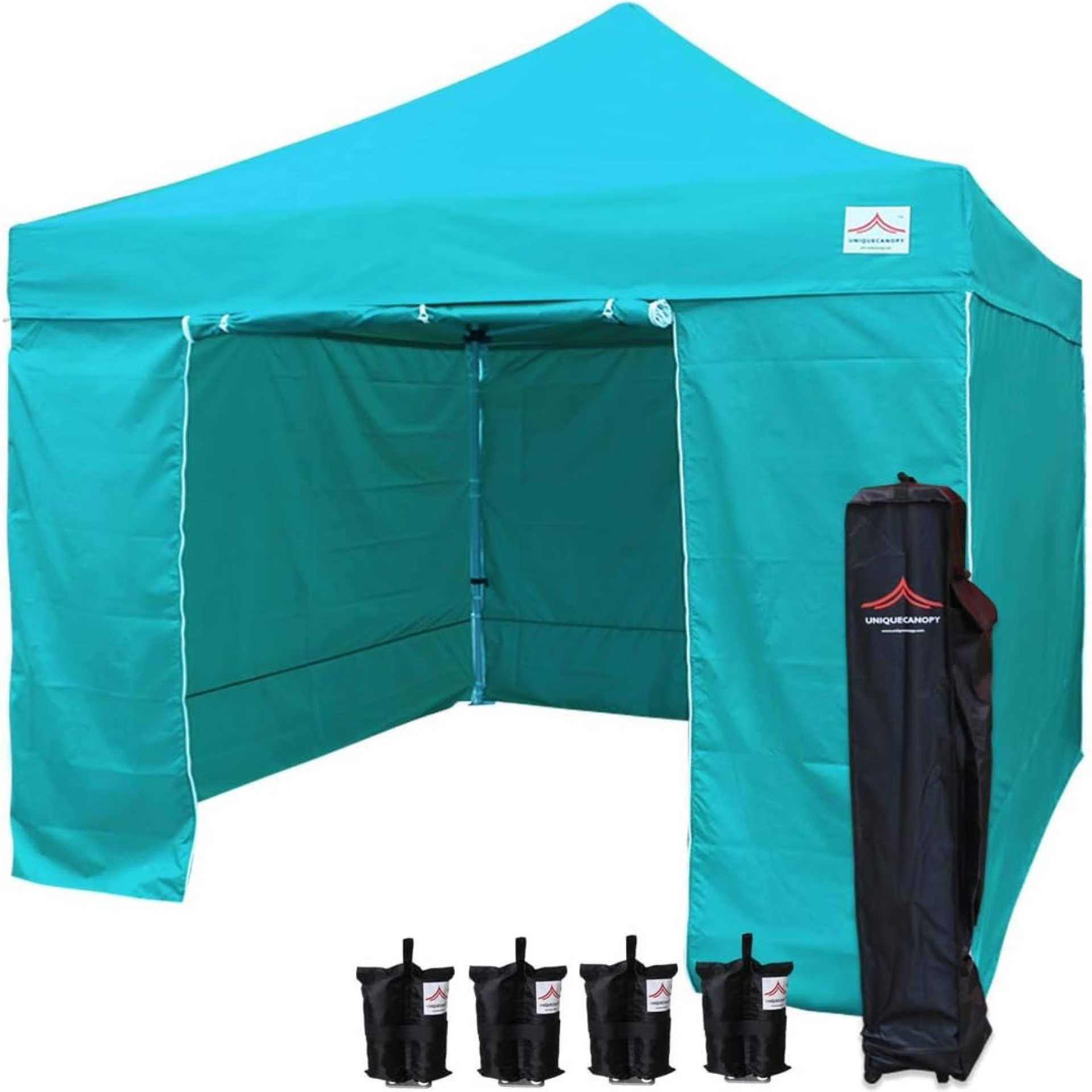 10’x10′ Pop Up Canopy Tent Commercial Instant Shelter, with 4 Removable Zippered Side Walls and Heavy Duty Roller Bag, 4 Sand Bags Lake Blue 10’x10′ Pop Up Canopy Tent Commercial Instant Shelter, with 4 Removable Zippered Side Walls and Heavy Duty Roller Bag, 4 Sand Bags Lake Blue