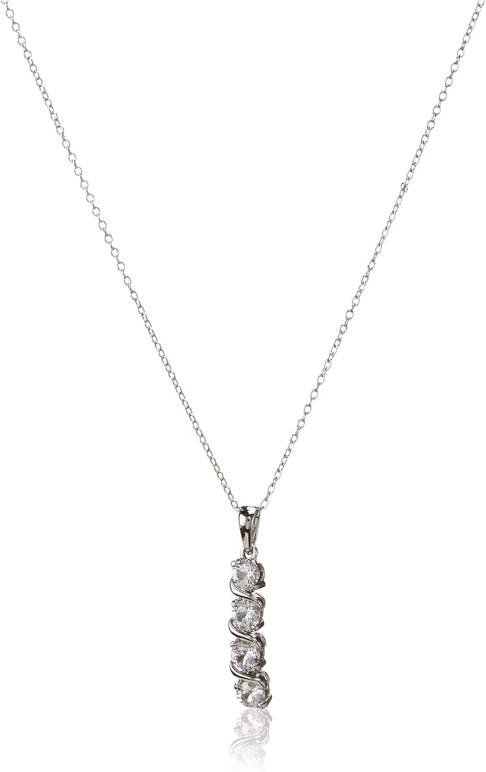 Amazon Essentials Womens Sterling Silver Created Gemstones Four Stone Pendant Necklace (previously Amazon Collection) Amazon Essentials Womens Sterling Silver Created Gemstones Four Stone Pendant Necklace (previously Amazon Collection)